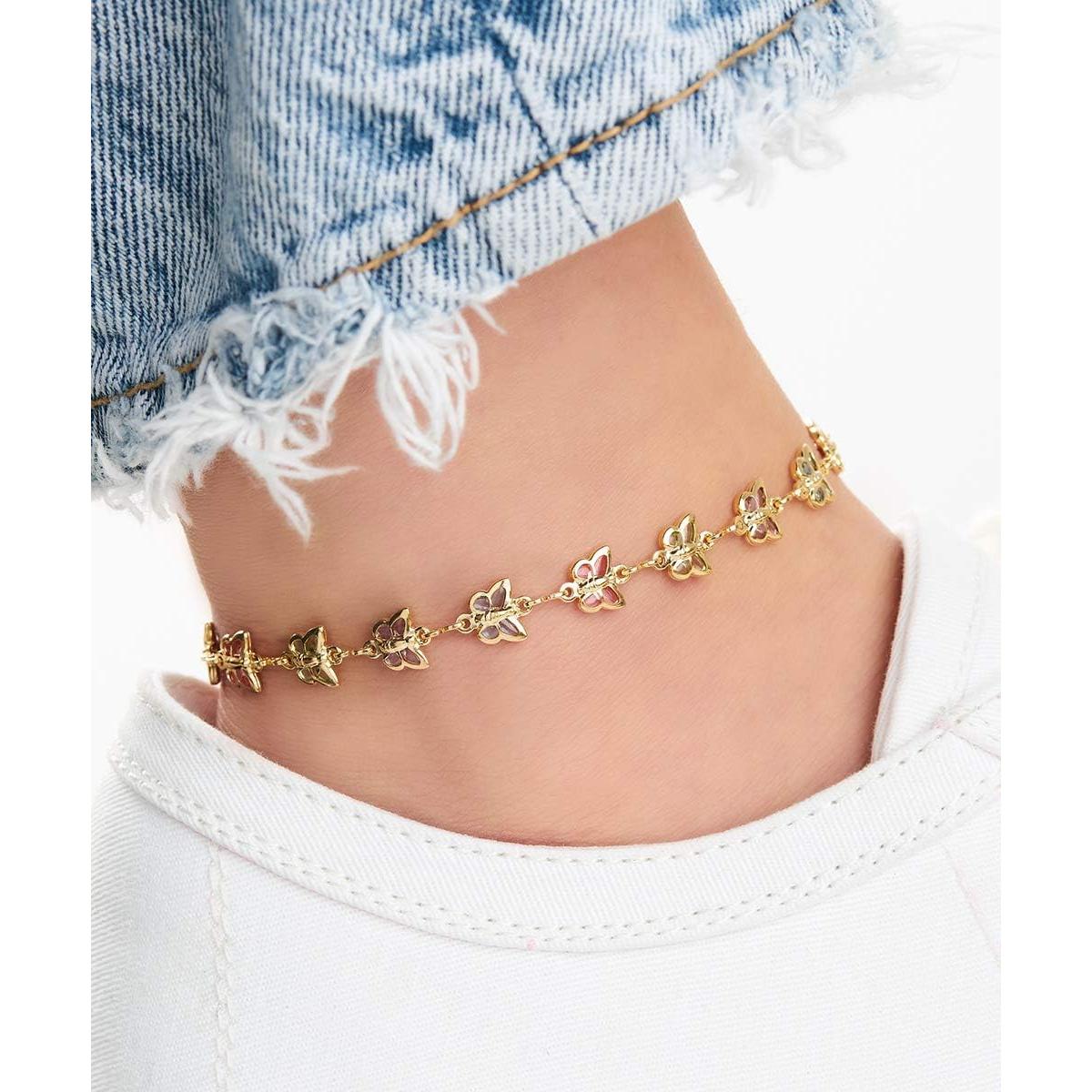 Tobillo de Baguette de Cristal Multicolor Barzel 18K