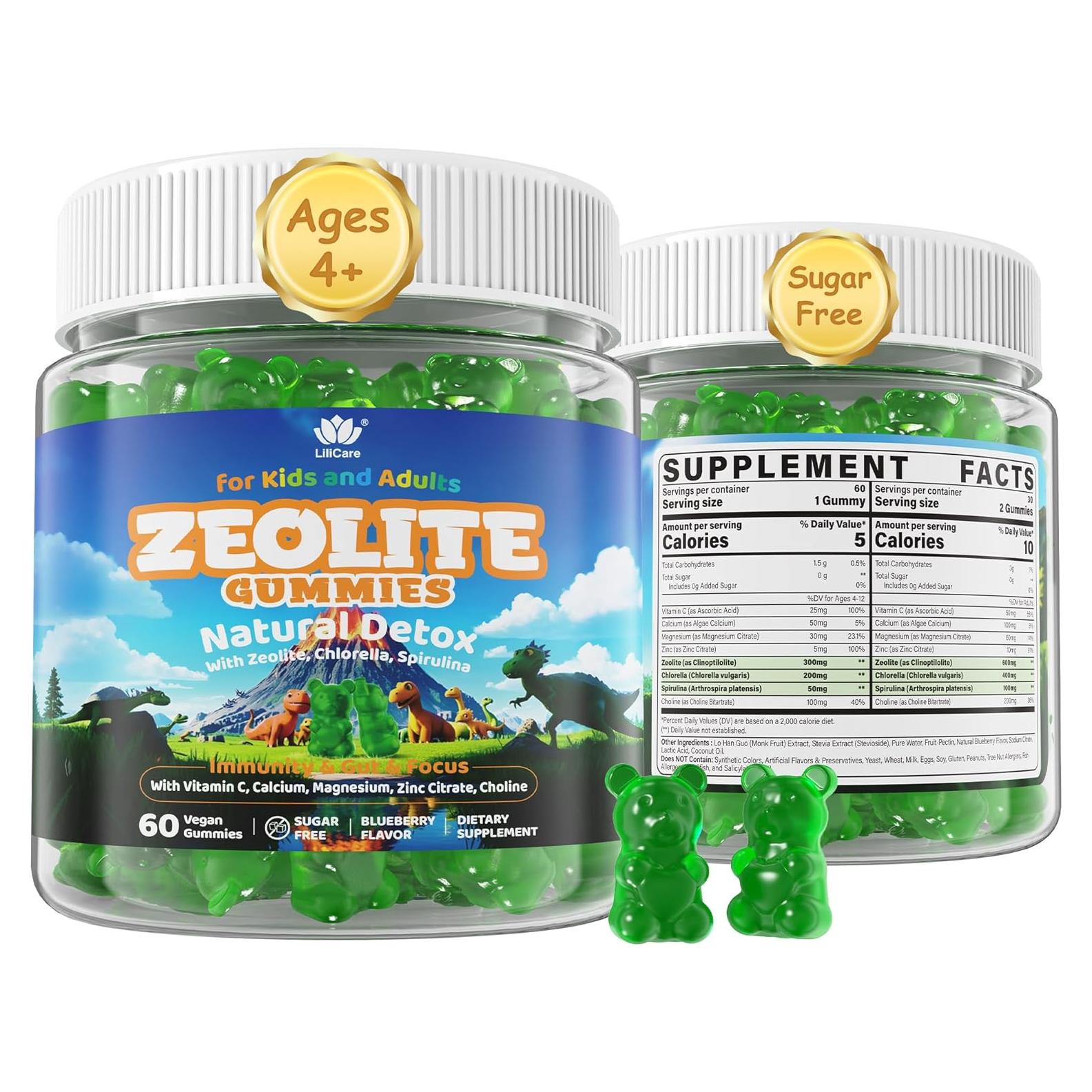 Gomitas Detox de Zeolita Lilicare 60 unidades Sin Azúcar