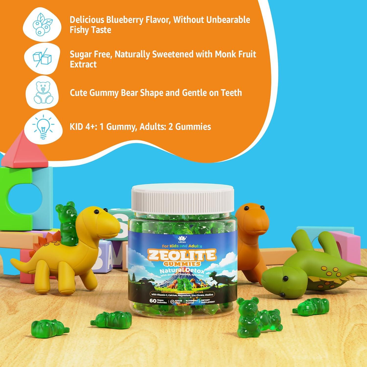 Gomitas Detox de Zeolita Lilicare 60 unidades Sin Azúcar