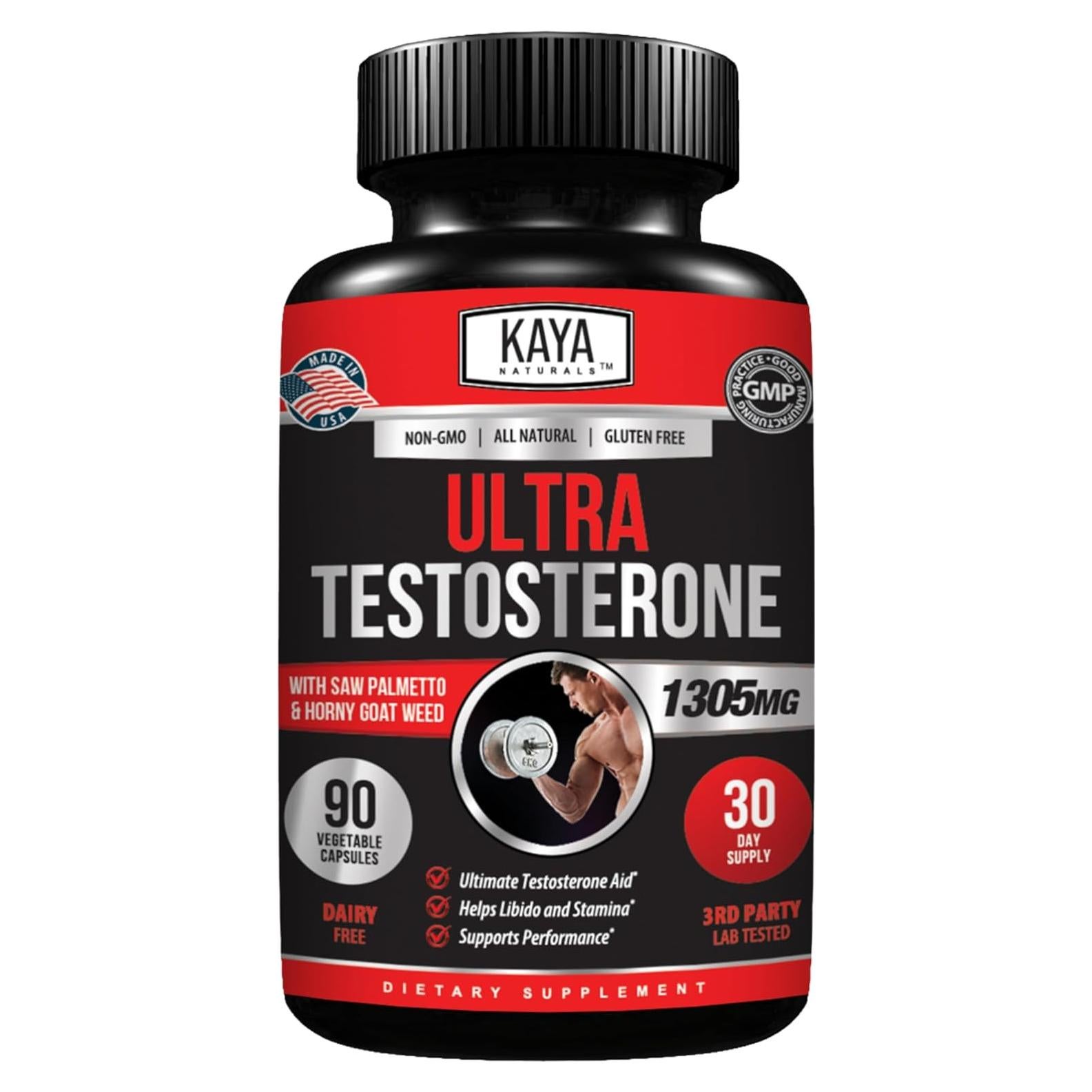 Kaya Naturals Ultra Testosterona 90 Cápsulas - Suplemento Natural para Hombres