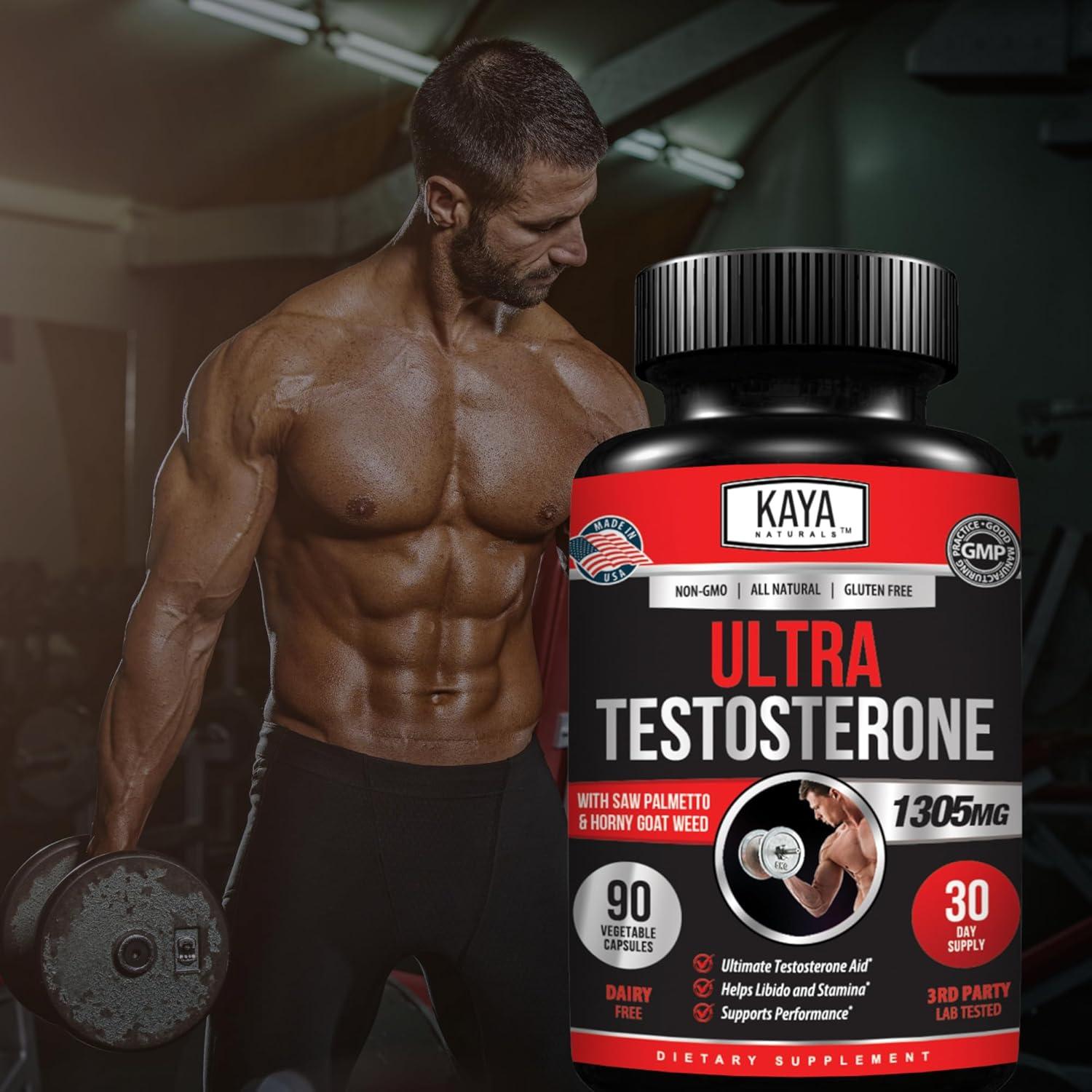 Kaya Naturals Ultra Testosterona 90 Cápsulas - Suplemento Natural para Hombres