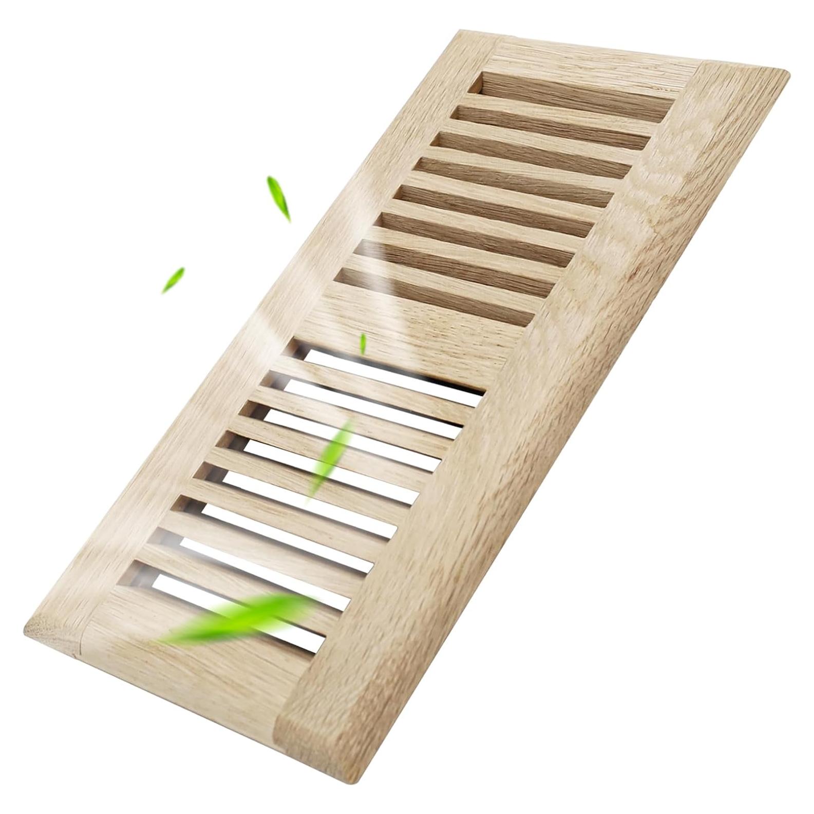 Registro de Piso de Madera de Roble Blanco 10x25 cm - Ventilación