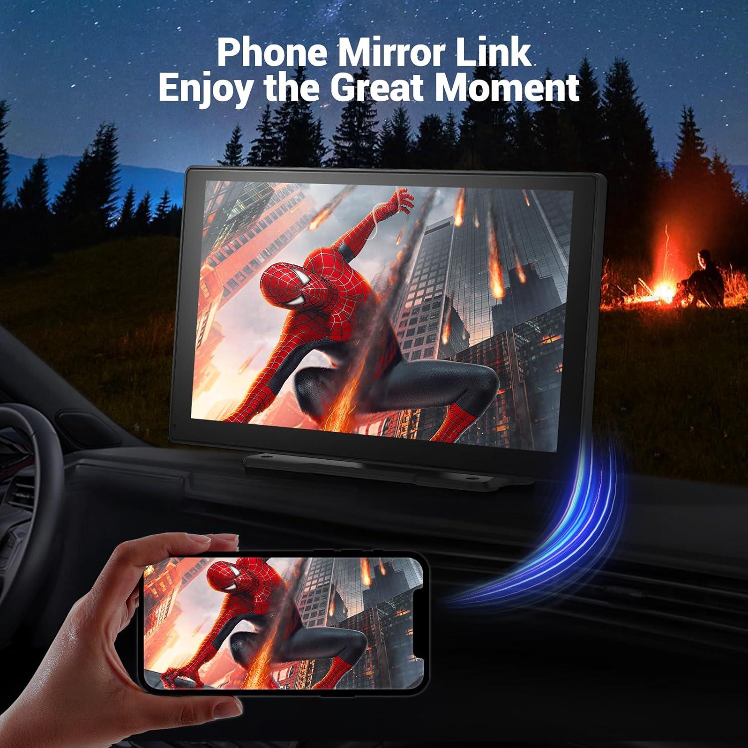 Pantalla 9" Carplay Inalámbrica HAUXIY Q9S 4K con Cámara 1080p