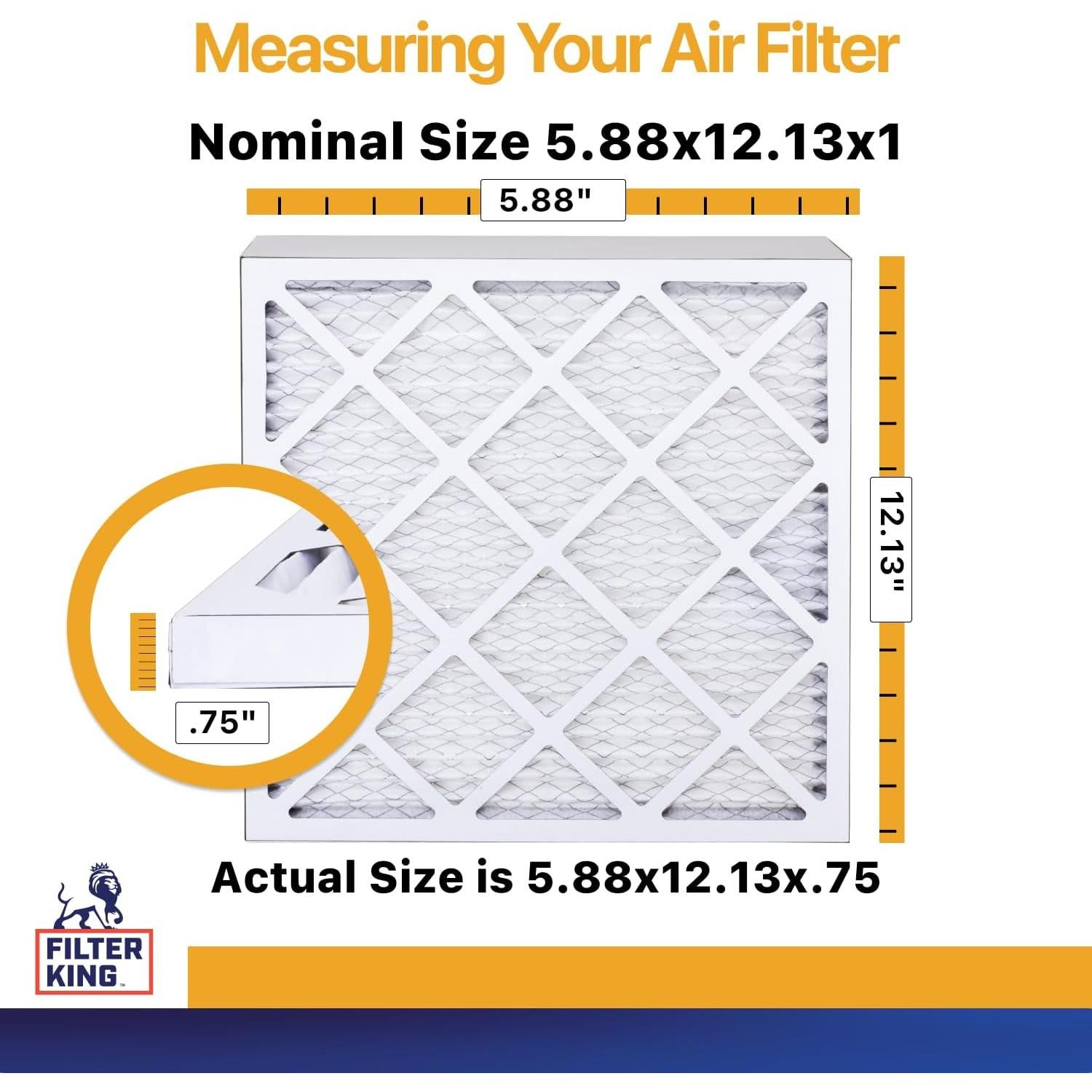 Filtro de Aire Filtro Rey MERV 13 4-Pack 5.88x12.13x1 cm