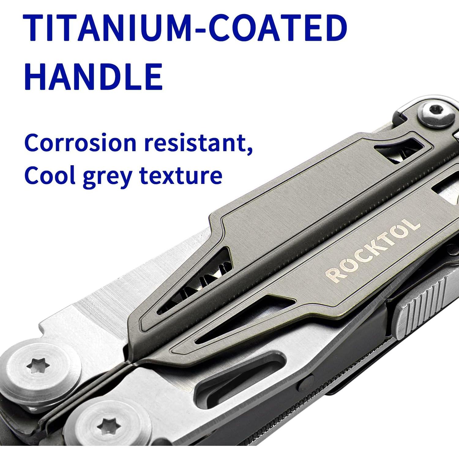 Multiherramienta ROCKTOL 19 en 1 Titanio EDC Camping