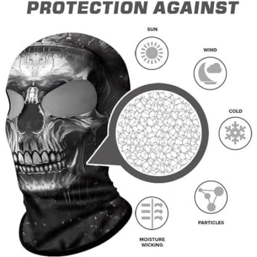 Balaclava Unisex ShopINess 3D Calavera para Deportes