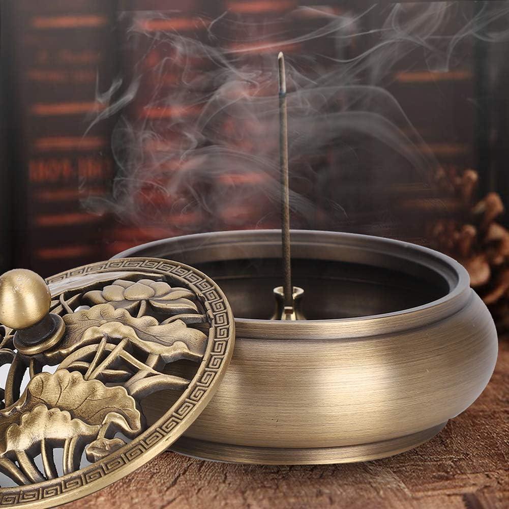 Quemador de Incienso LIZEALUCKY de Latón Vintage con Buda