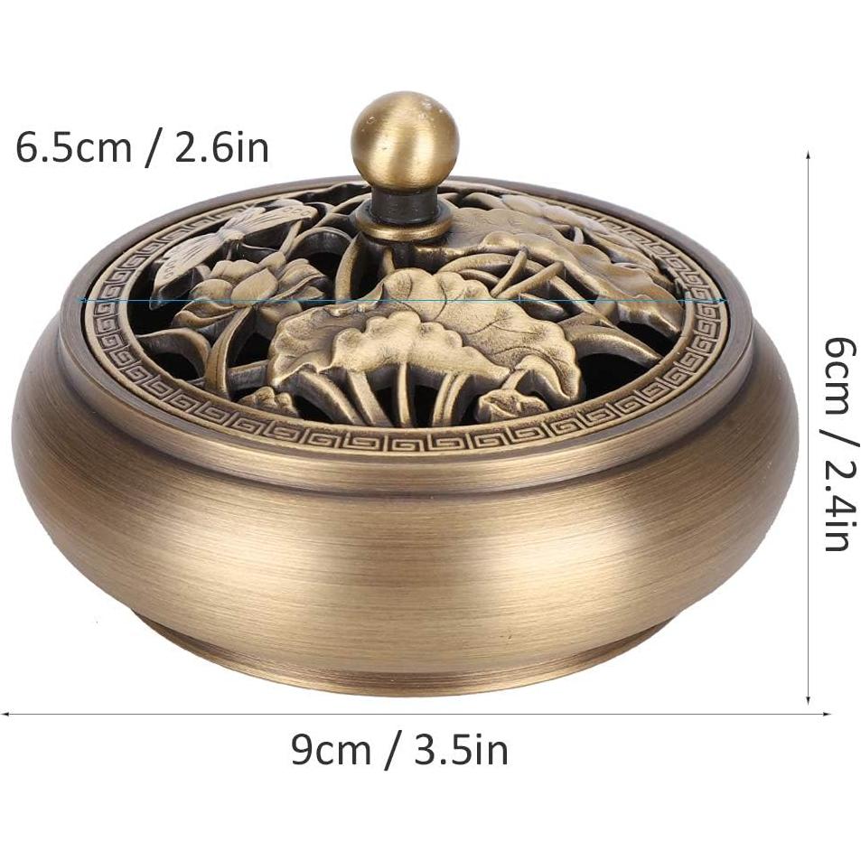 Quemador de Incienso LIZEALUCKY de Latón Vintage con Buda