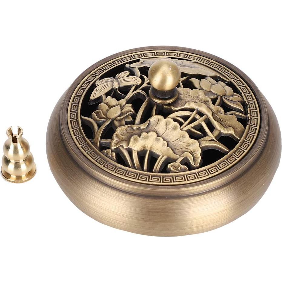 Quemador de Incienso LIZEALUCKY de Latón Vintage con Buda