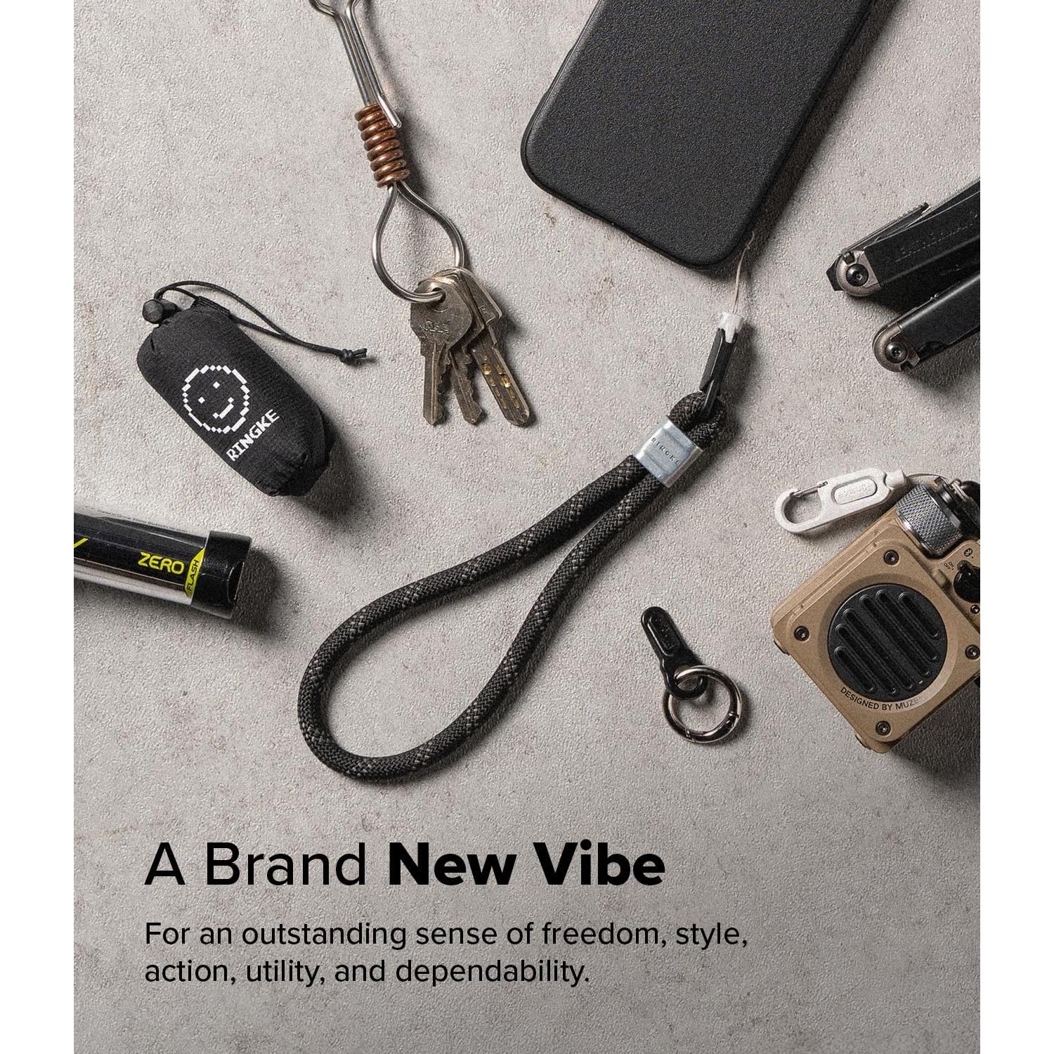 Correa de Muñeca Ajustable Ringke Rope para Teléfono Negro