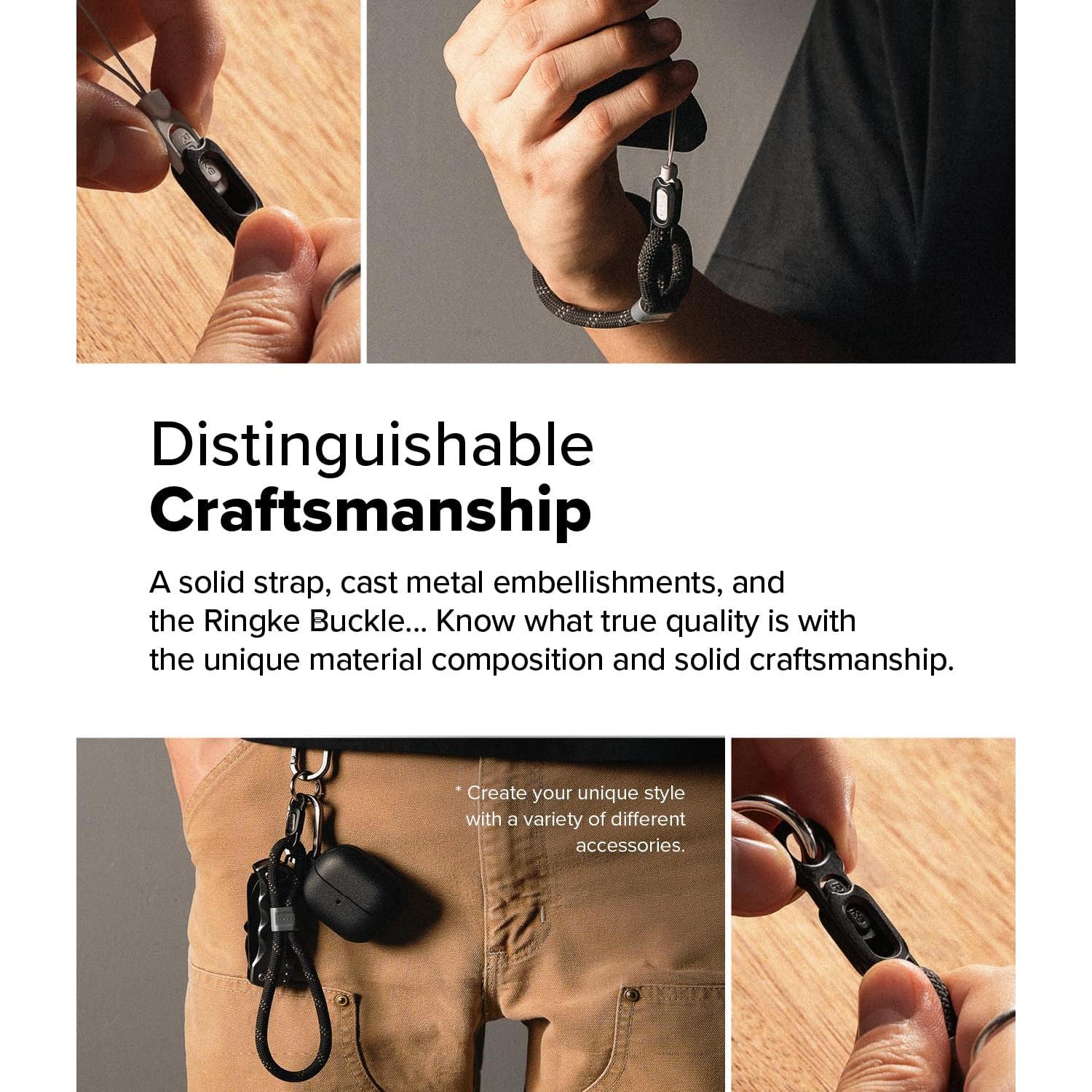 Correa de Muñeca Ajustable Ringke Rope para Teléfono Negro