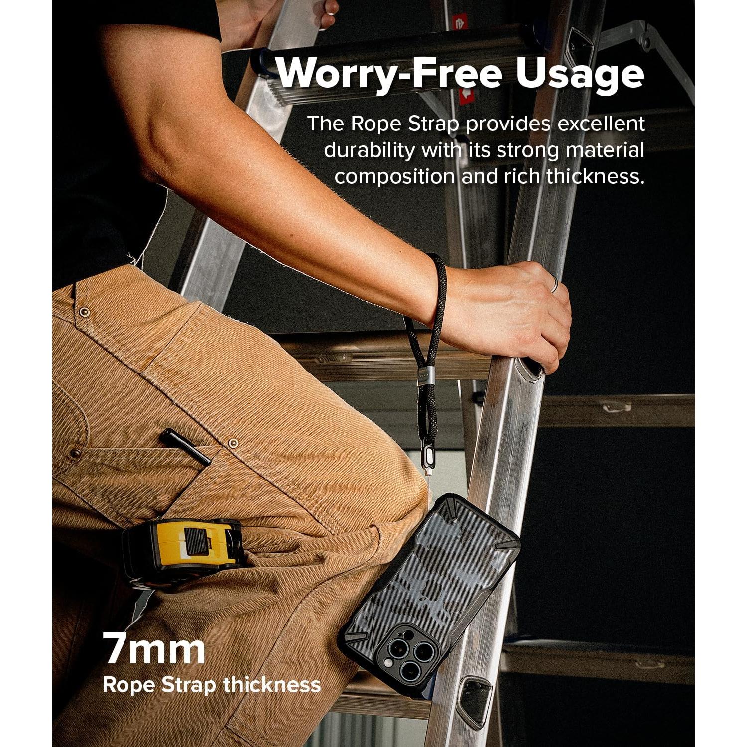 Correa de Muñeca Ajustable Ringke Rope para Teléfono Negro