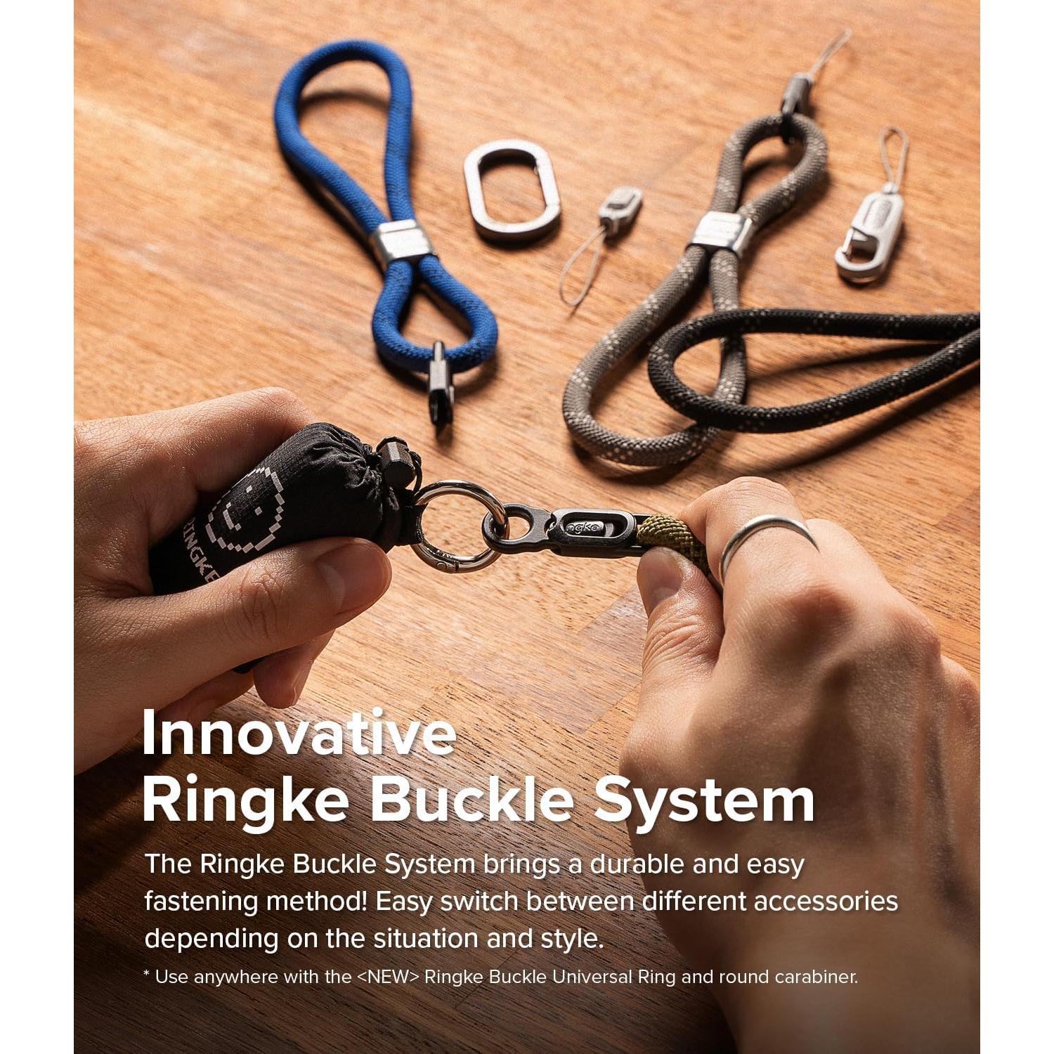 Correa de Muñeca Ajustable Ringke Rope para Teléfono Negro