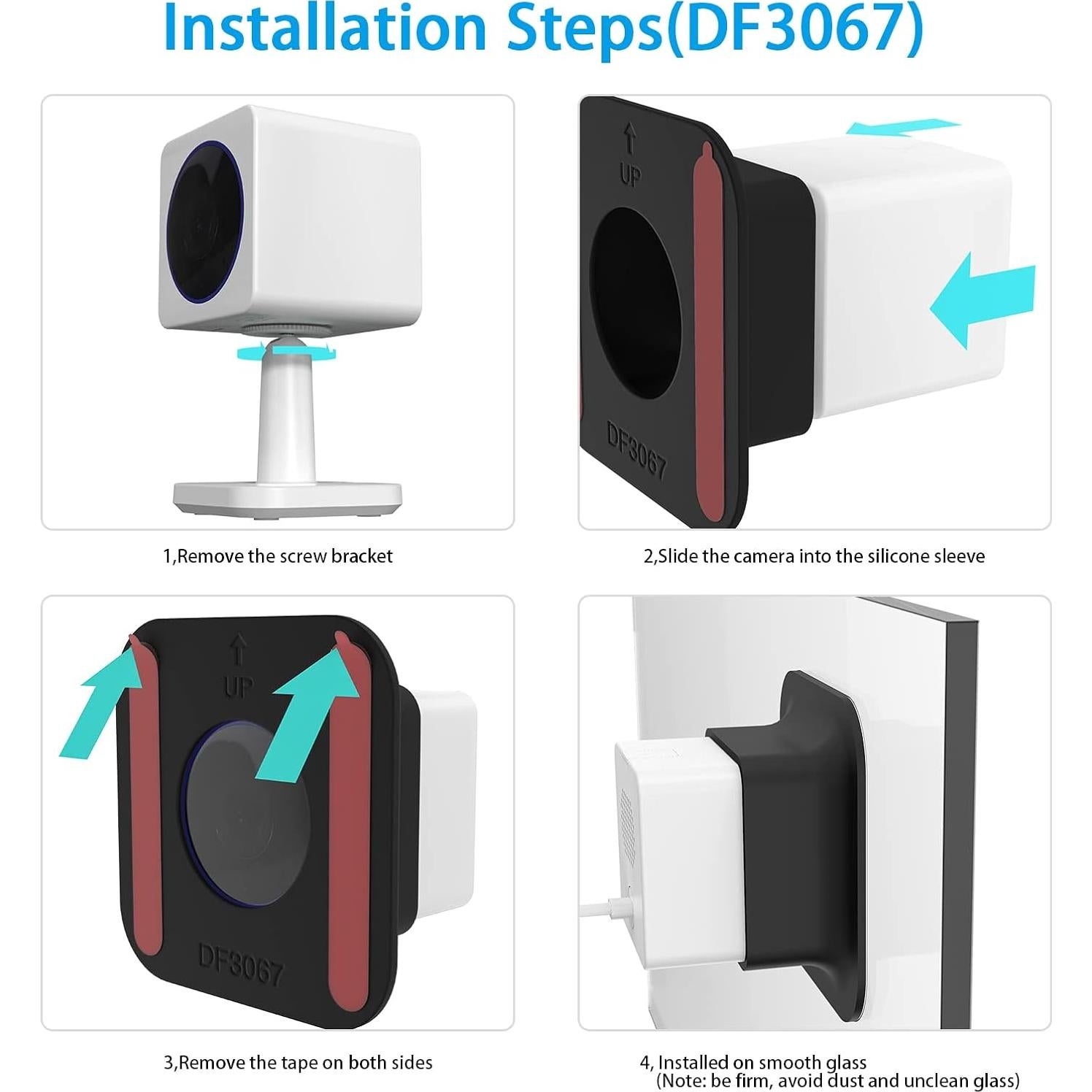 Soporte de Ventana HOLACA para Wyze Cam OG - 2 Paquete Negro