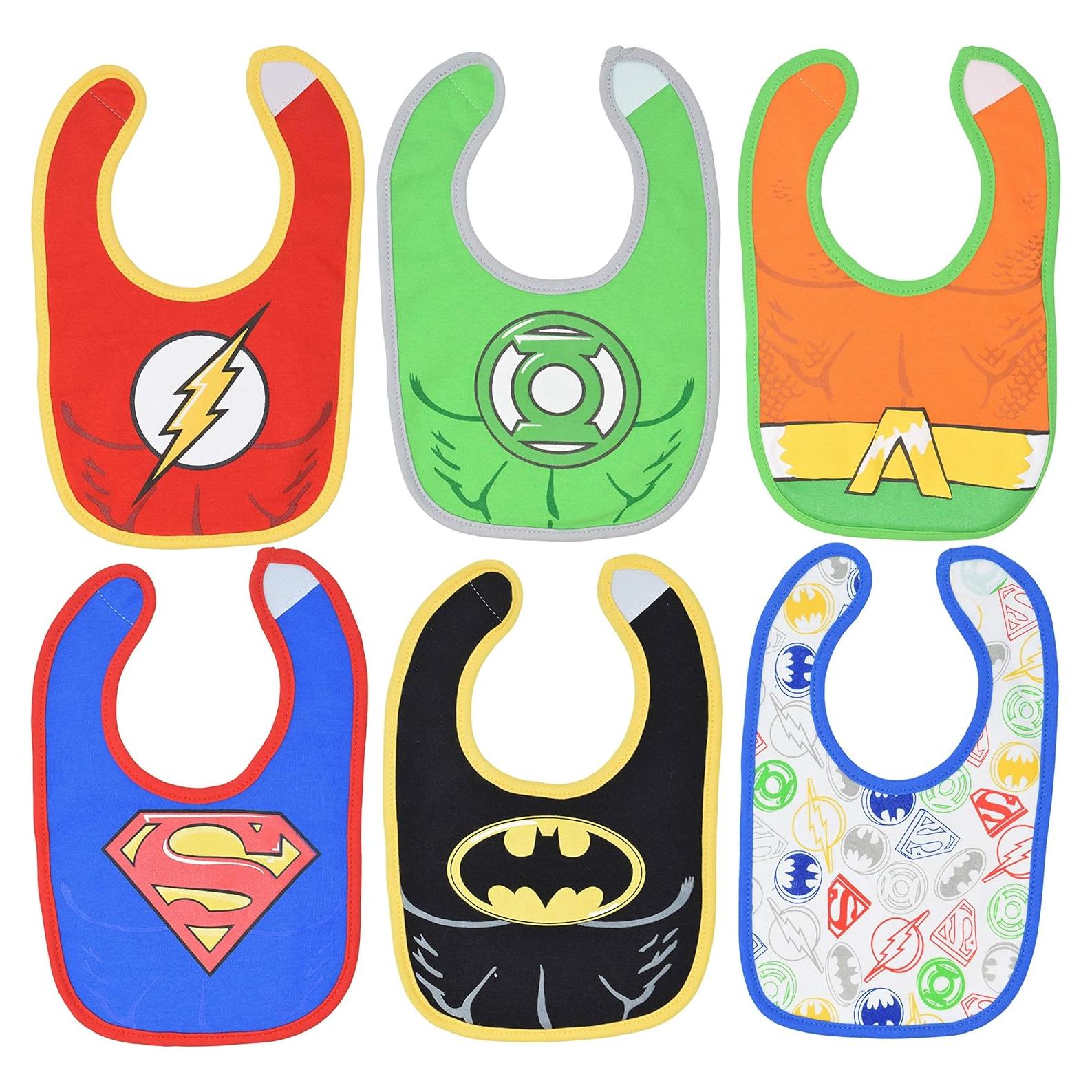 Baberos para Bebés Warner Bros Liga de la Justicia 6 Pcs