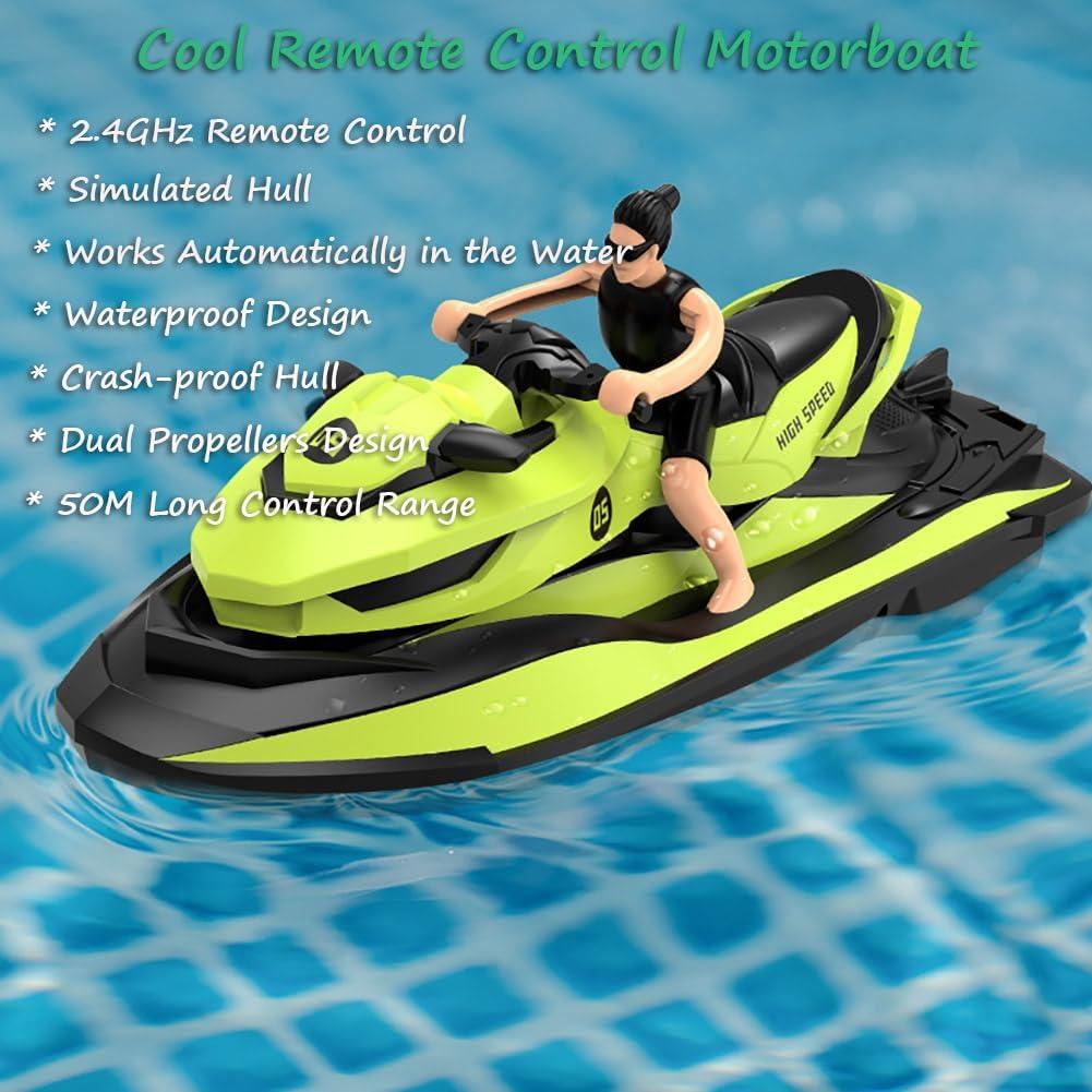 Moto de Agua RC Miracland Azul - Doble Hélice 10 km/h