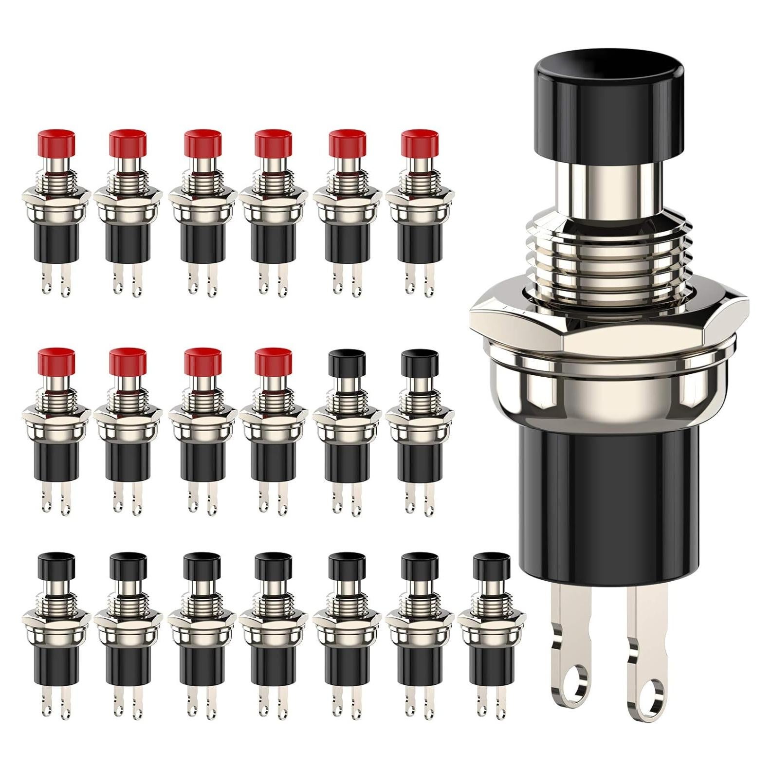 Interruptor de botón momentáneo DIYhz NC 1A 250V 20pcs