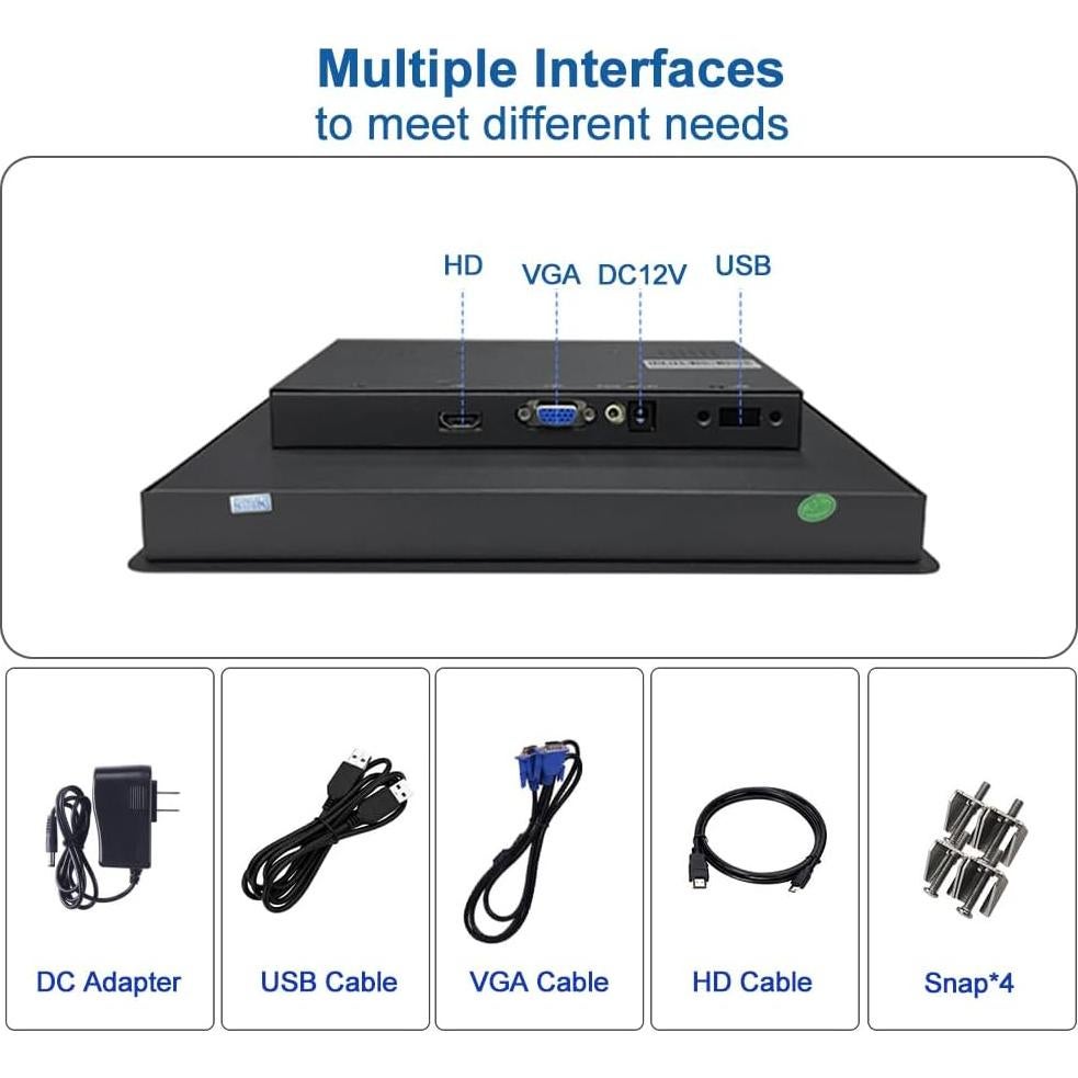 Monitor Táctil Industrial 15.6" Shsuert 1000 Nits HDMI VGA