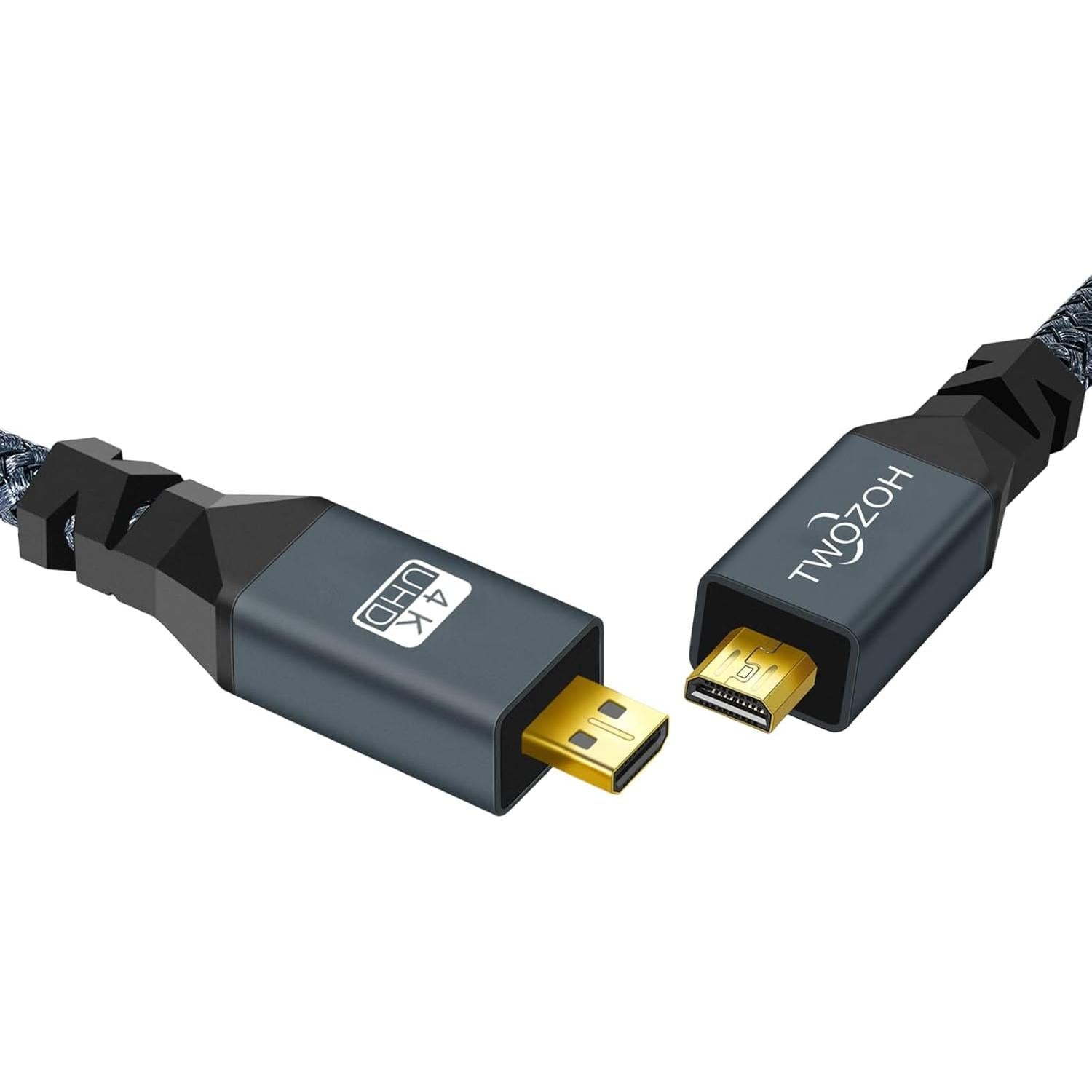 Cable Micro HDMI a Micro HDMI Twozoh 0.3M 4K 1080p Tipo D