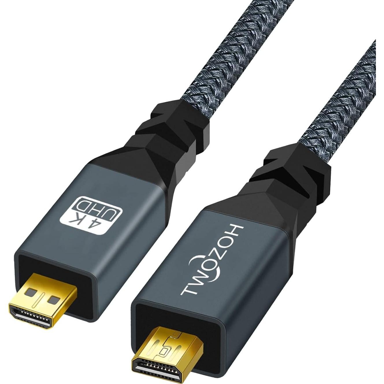 Cable Micro HDMI a Micro HDMI Twozoh 0.3M 4K 1080p Tipo D