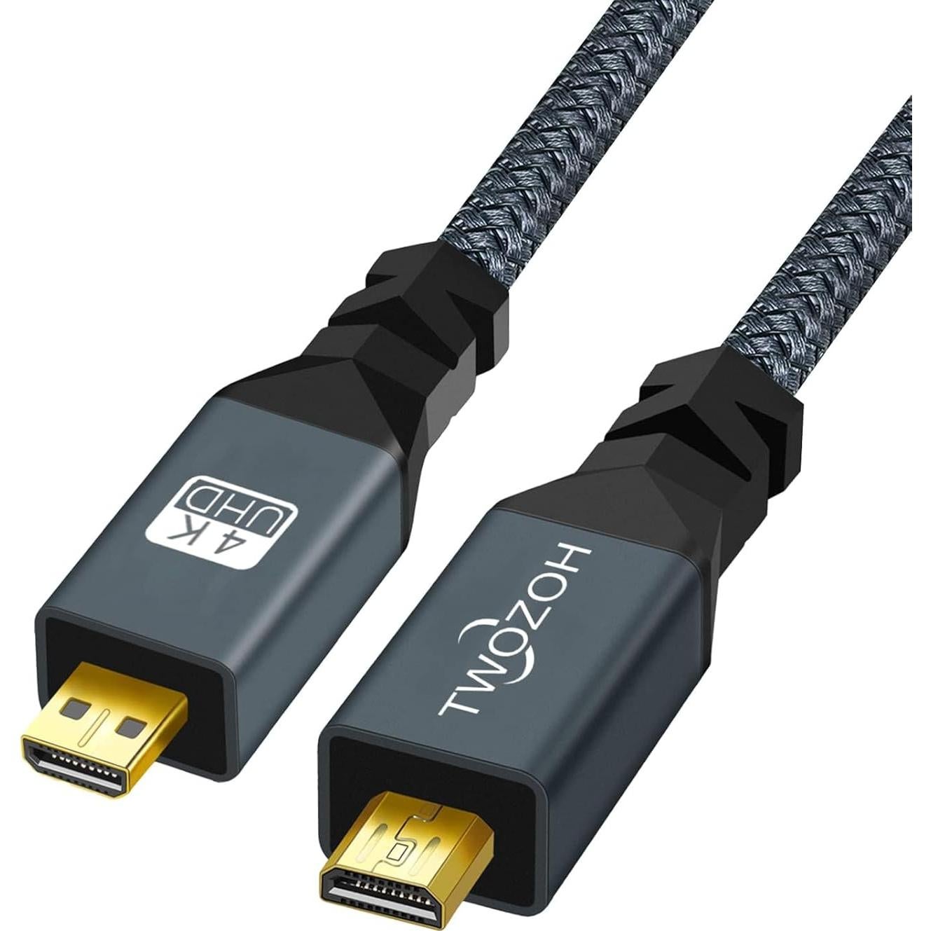 Cable Micro HDMI a Micro HDMI Twozoh 0.3M 4K 1080p Tipo D