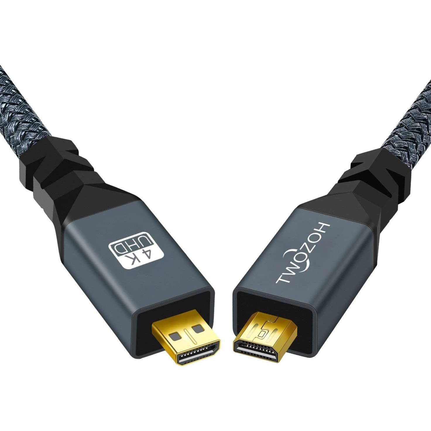 Cable Micro HDMI a Micro HDMI Twozoh 0.3M 4K 1080p Tipo D