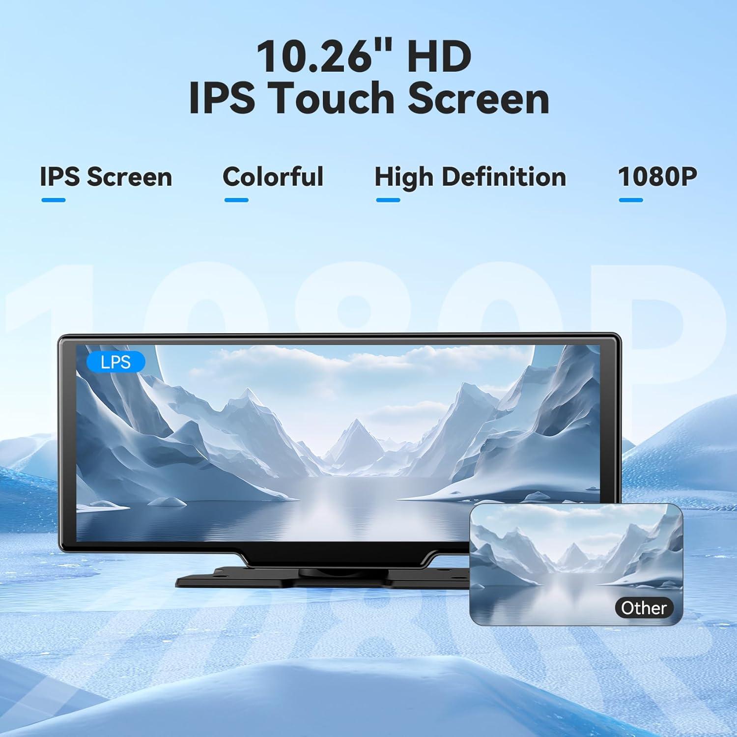 Estéreo Inalámbrico HD Veralady 10.26" con CarPlay y Android Auto