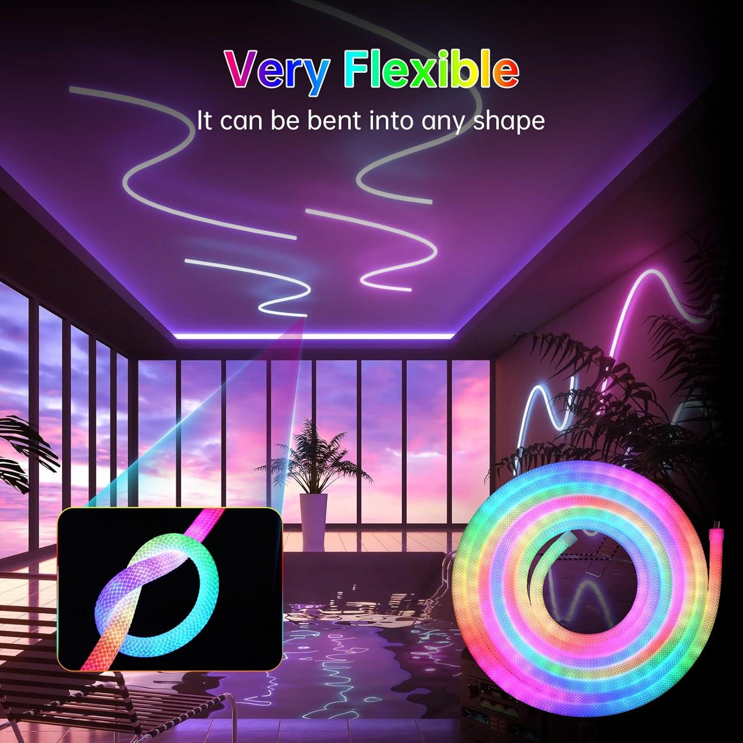 Tira LED Neon RGB WS2812B 3m IP67 Control APP Flexible