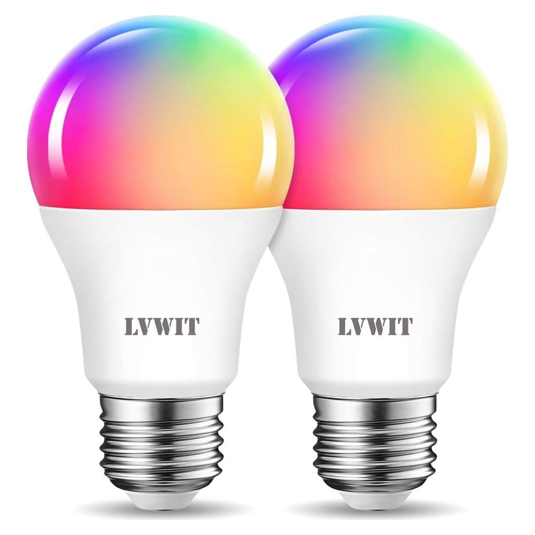 Bombilla Inteligente LED LVWIT A19 8.5W RGB 2 Piezas