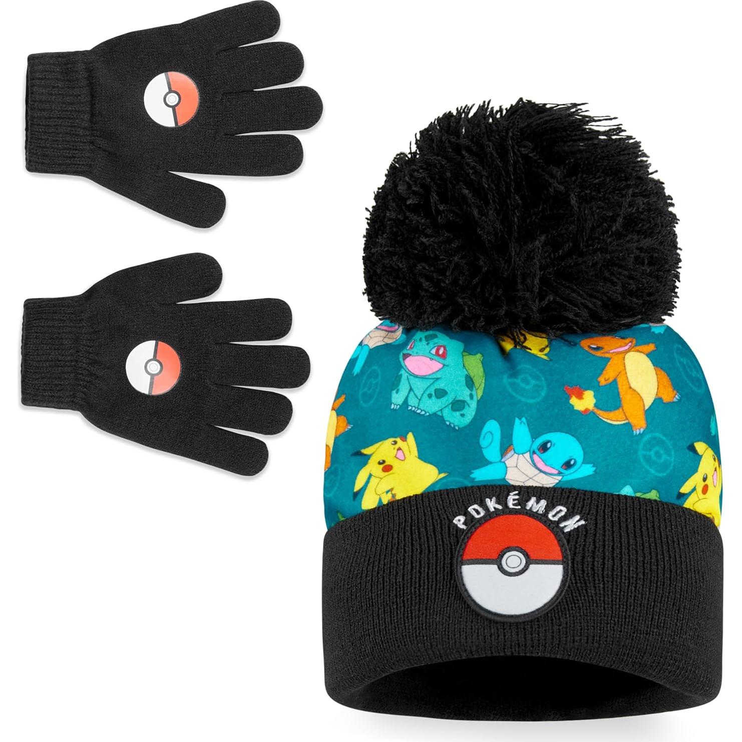 Conjunto de Invierno Pokemon para Niños - Gorro, Guantes y Bufanda