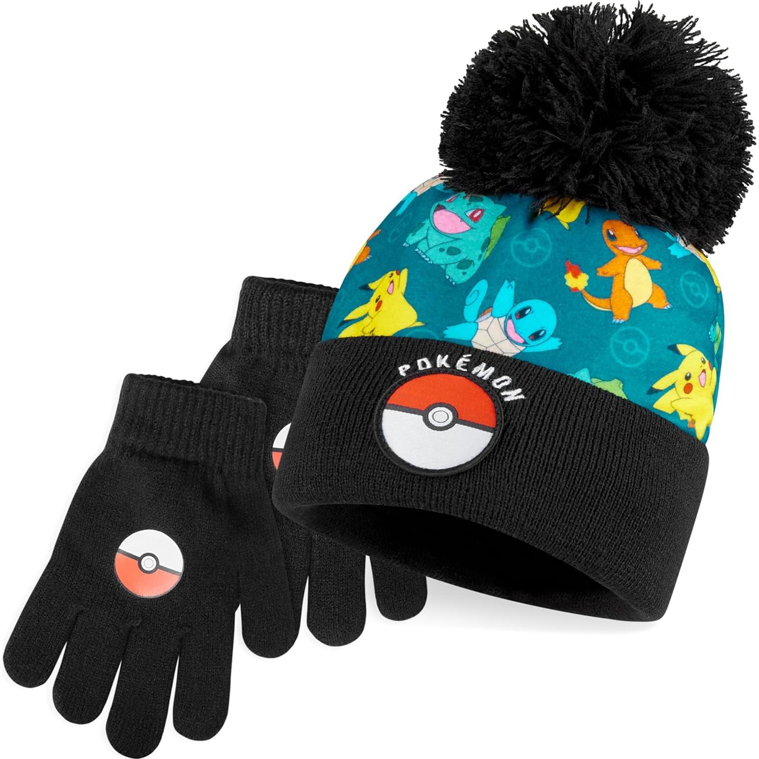Conjunto de Invierno Pokemon para Niños - Gorro, Guantes y Bufanda
