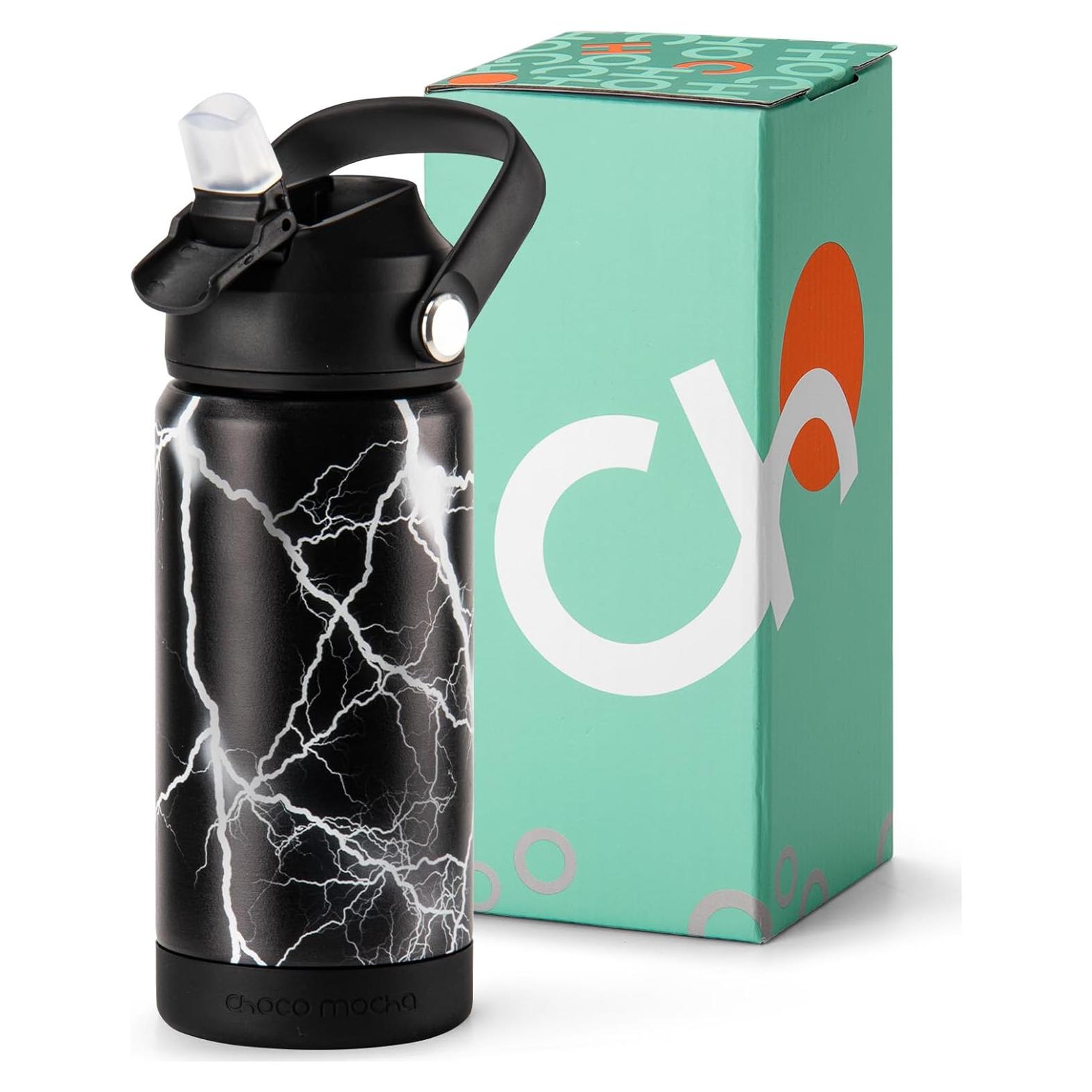 Botella Aislada Choco Mocha 500ml para Niños Rayo Negro