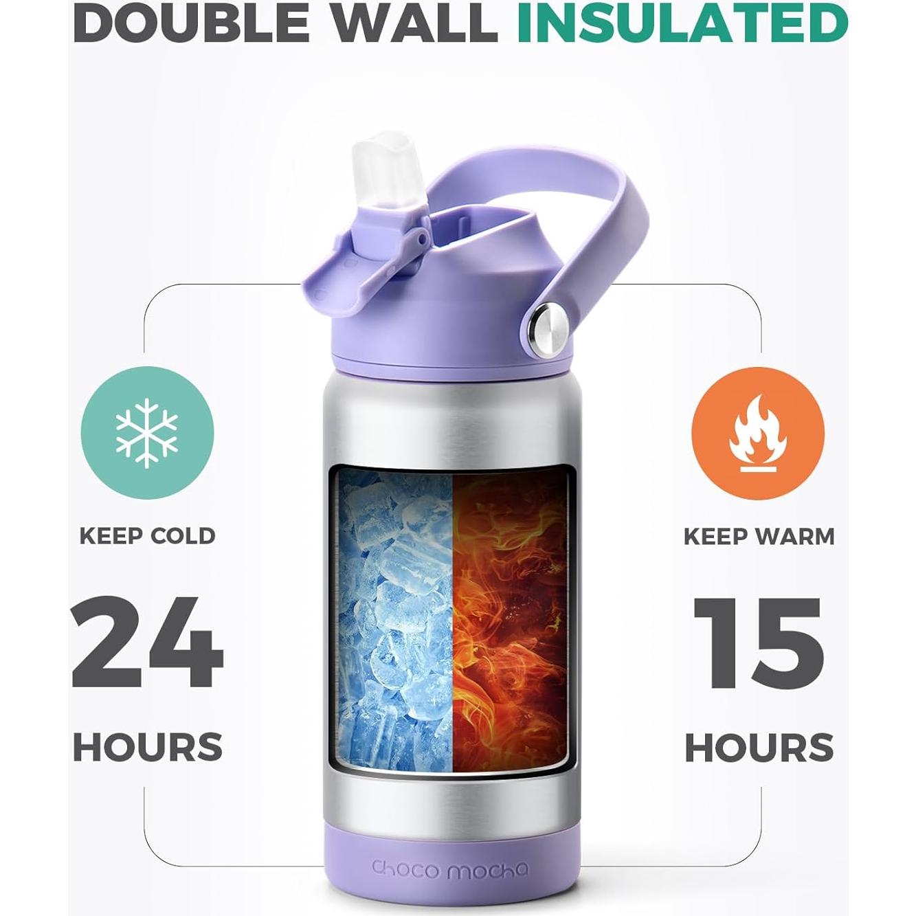 Botella Aislada Choco Mocha 500ml para Niños Rayo Negro