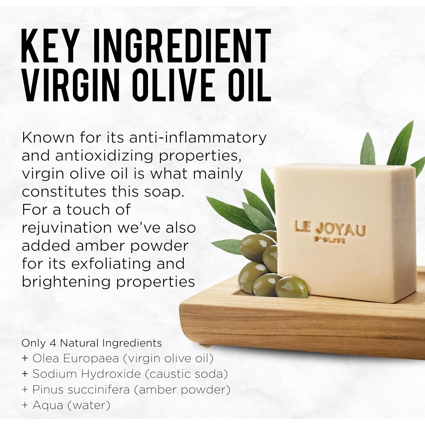 Jabón Natural Sin Perfume LE JOYAU D'OLIVE 100% Natural 109g