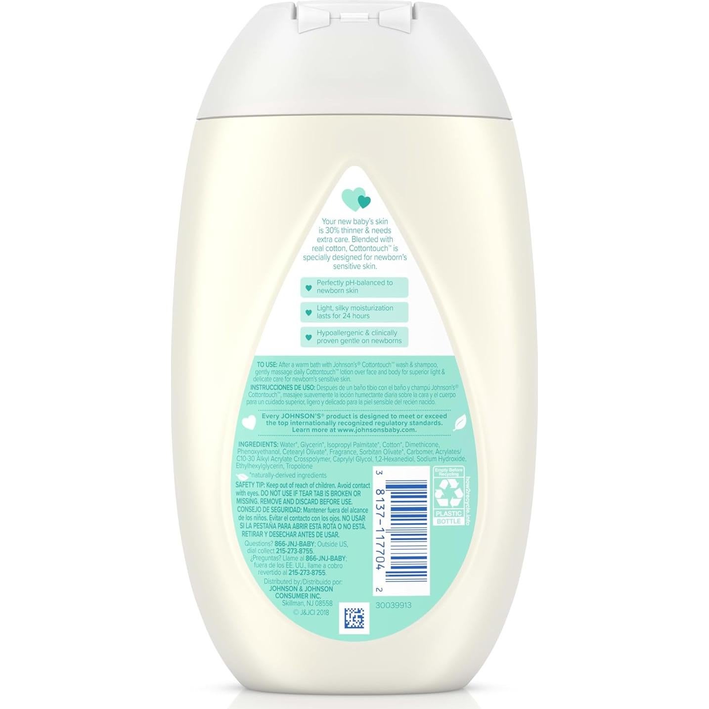 Loción Hidratante para Bebé Johnson's CottonTouch 403.6 ml