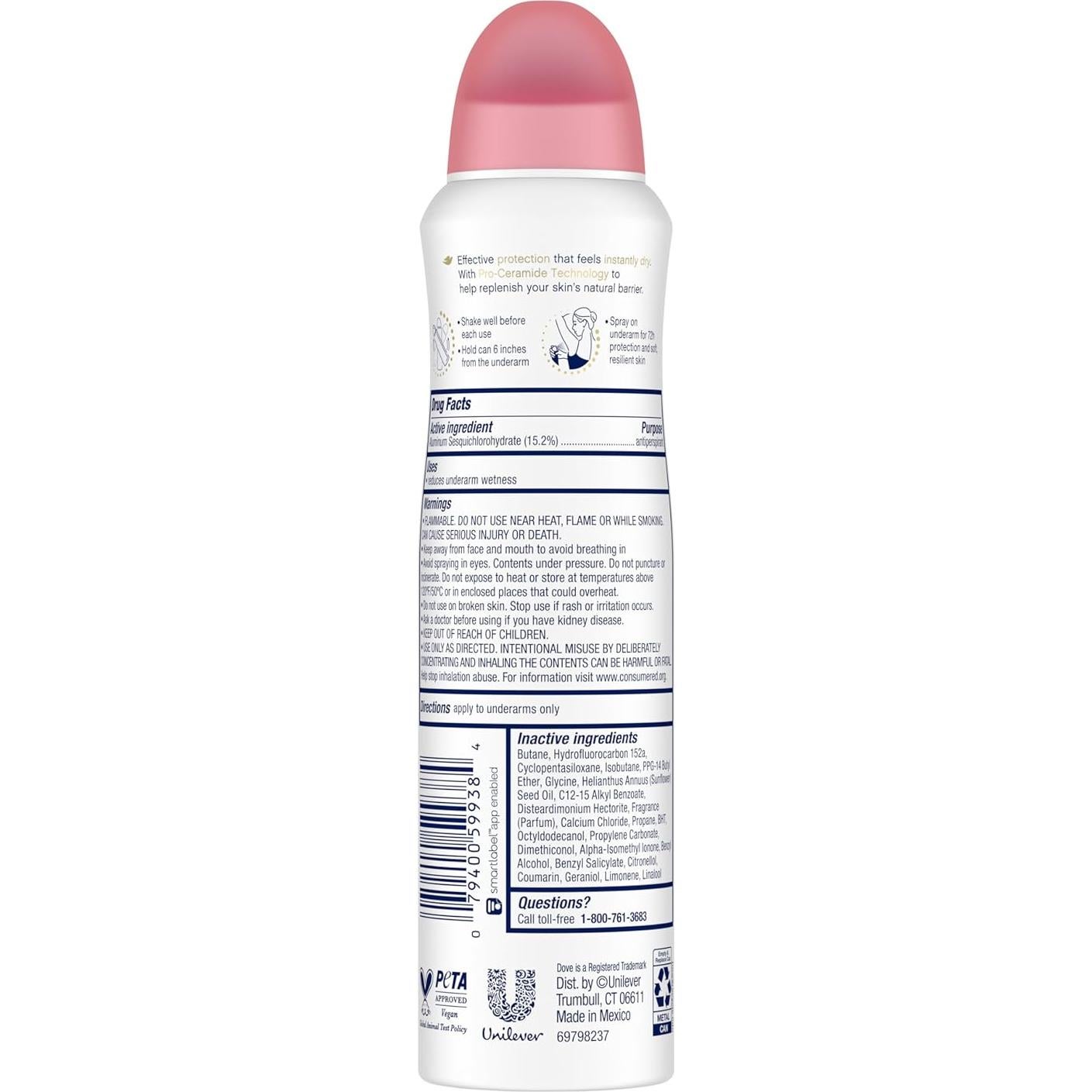 Desodorante Antitranspirante Spray Dove Cuidado Avanzado 450g