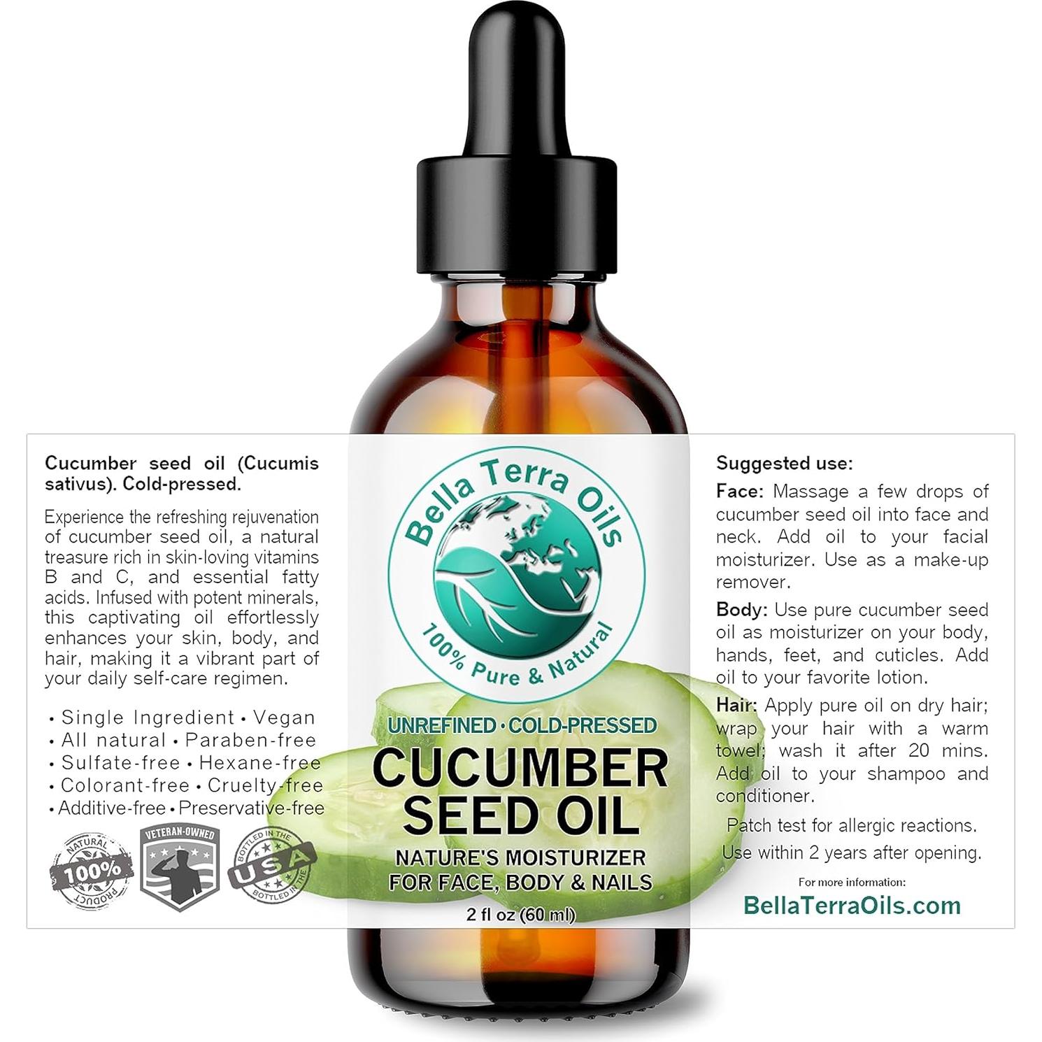 Aceite de Semilla de Pepino Bella Terra 59 ml - Hidratante Piel