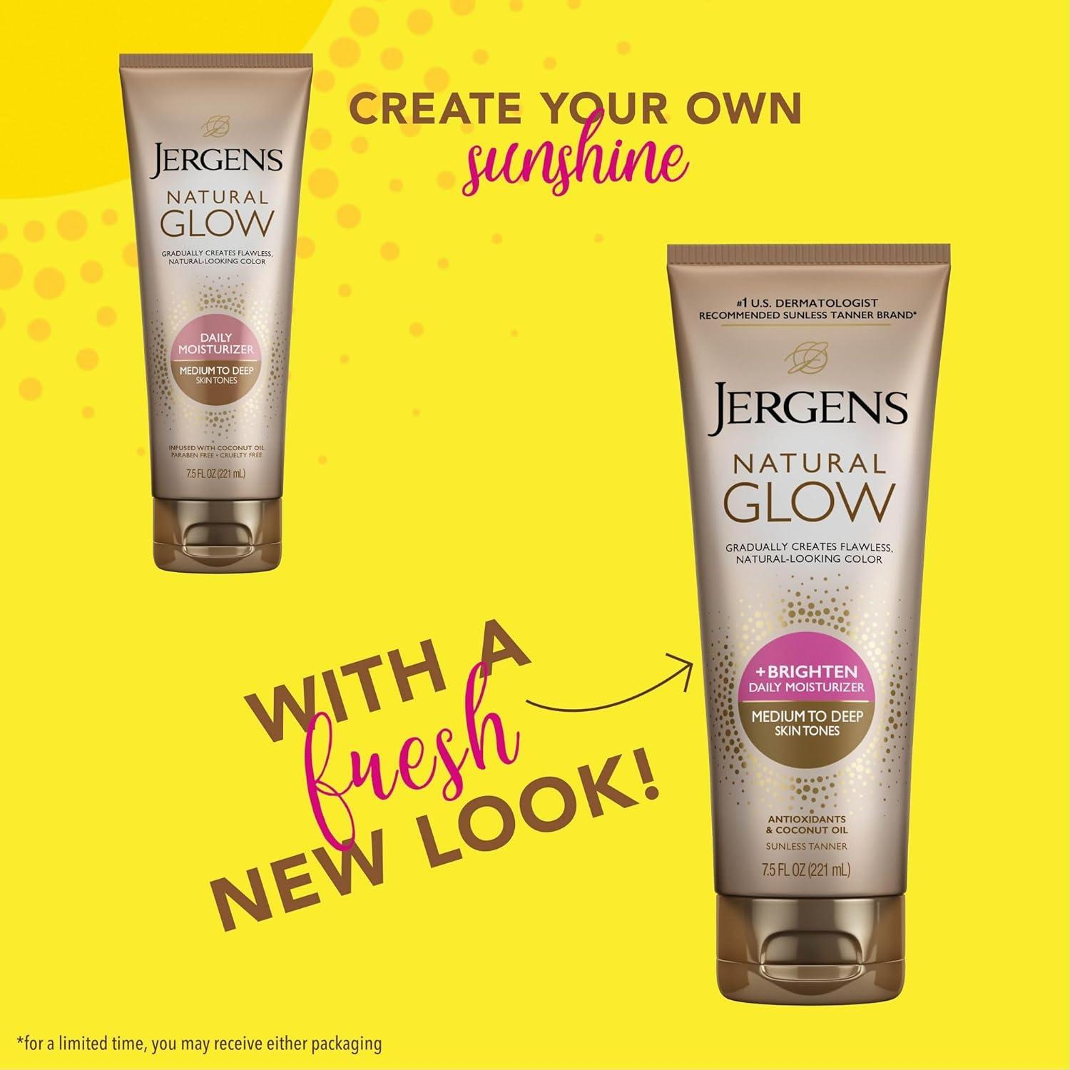Loción Autobronceadora Jergens Natural Glow 212 g - Hidratante Diario Medio a Oscuro