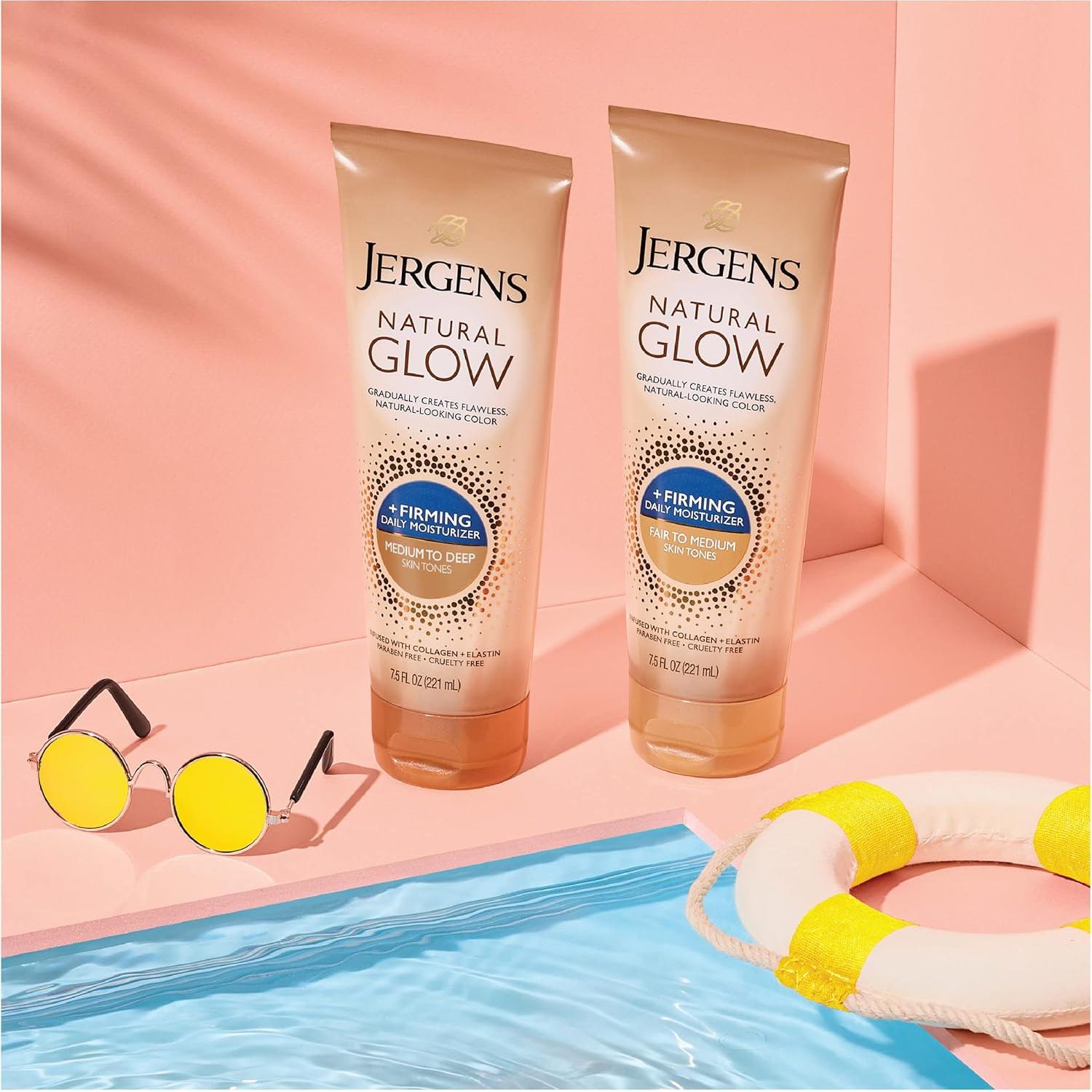 Loción Autobronceadora Jergens Natural Glow 212 g - Hidratante Diario Medio a Oscuro