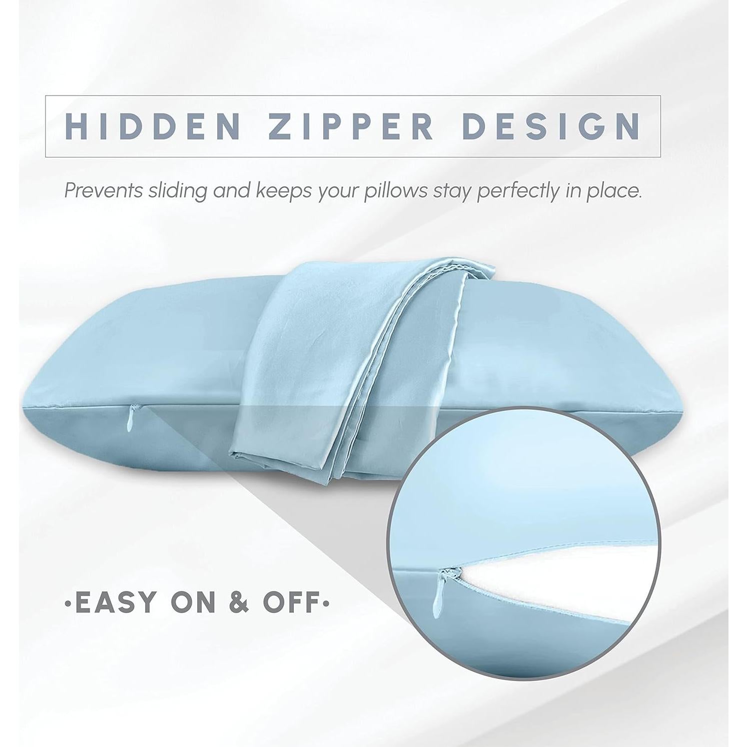 Conjunto de Fundas de Almohada Satinadas Elegant Comfort 4 Piezas