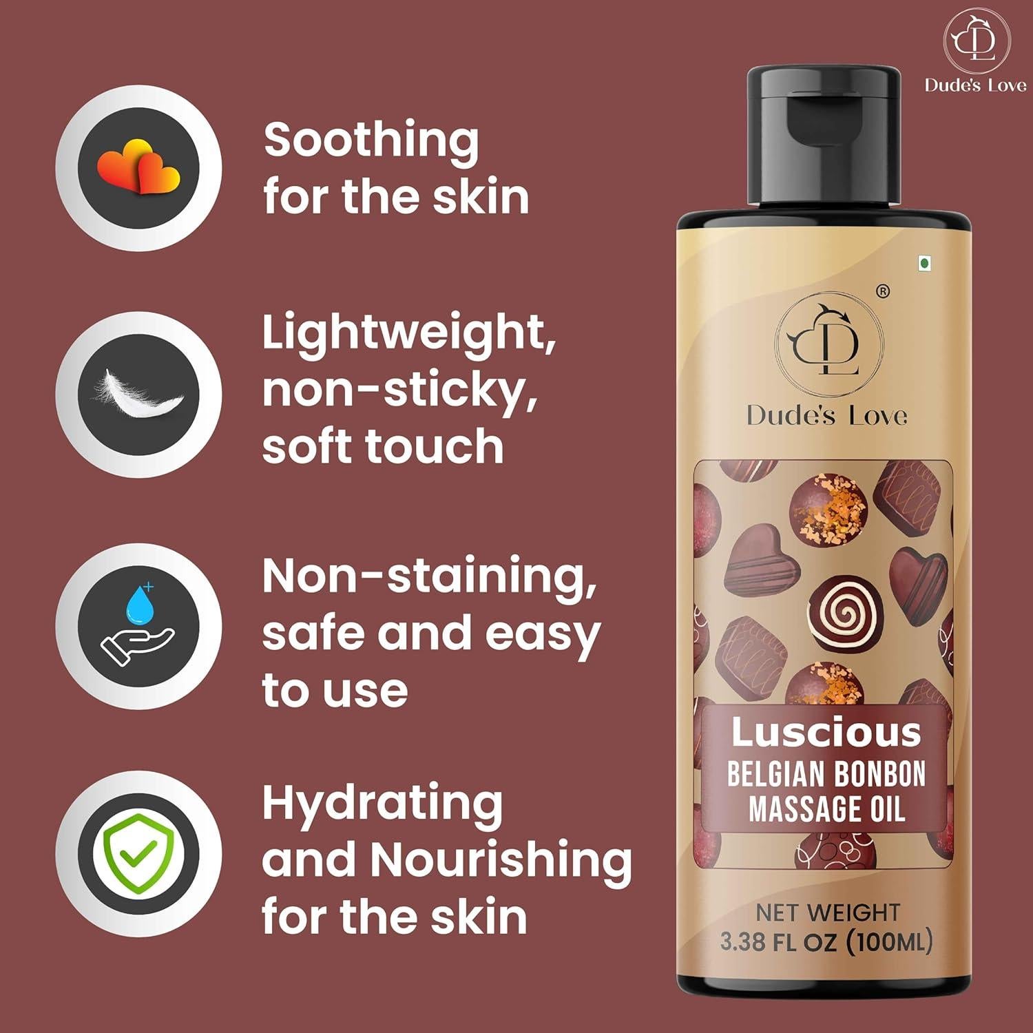 Aceite de Masaje Belgian Bonbon Dude 100ml - Aroma Natural