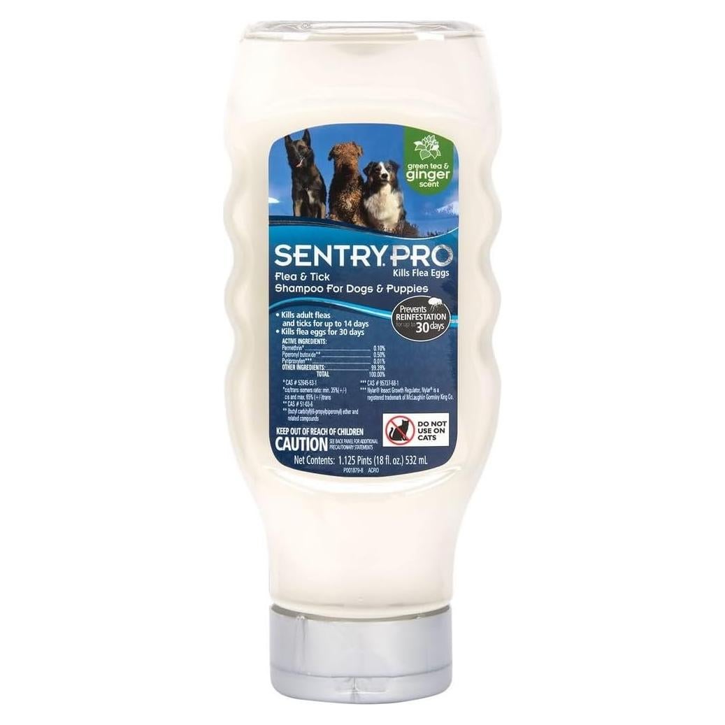 Champú SENTRY PRO para Pulgas y Garrapatas 510 ml Jengibre