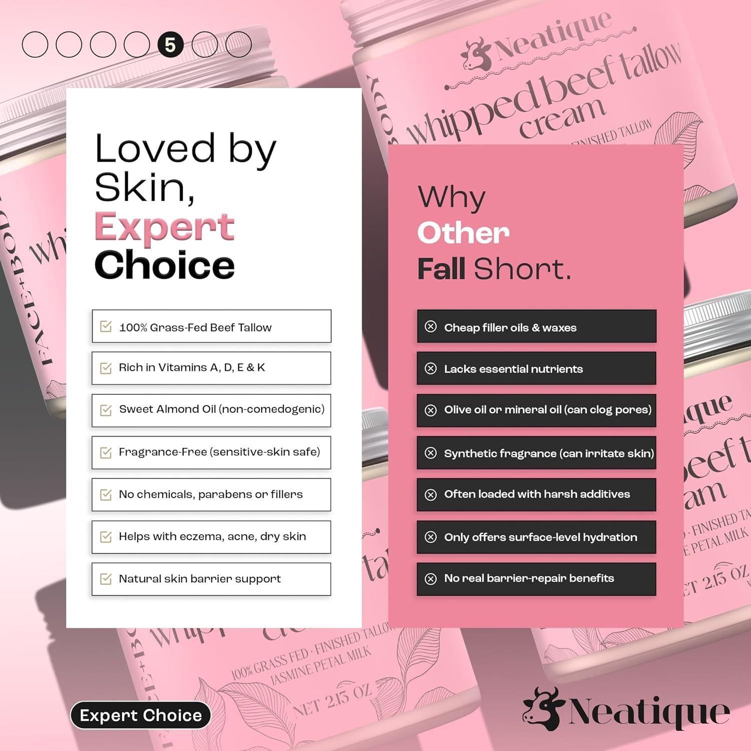 Grasa de Res Alimentada con Pasto Neatique 60.3g Hidratante Piel