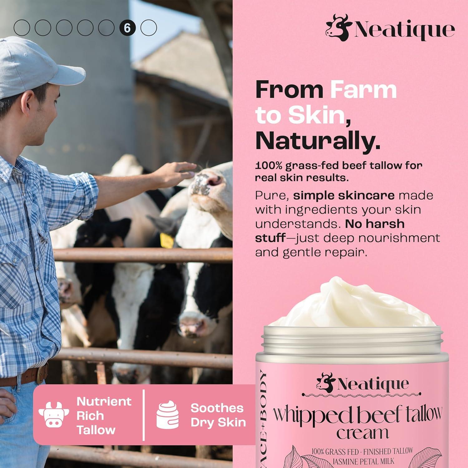 Grasa de Res Alimentada con Pasto Neatique 60.3g Hidratante Piel