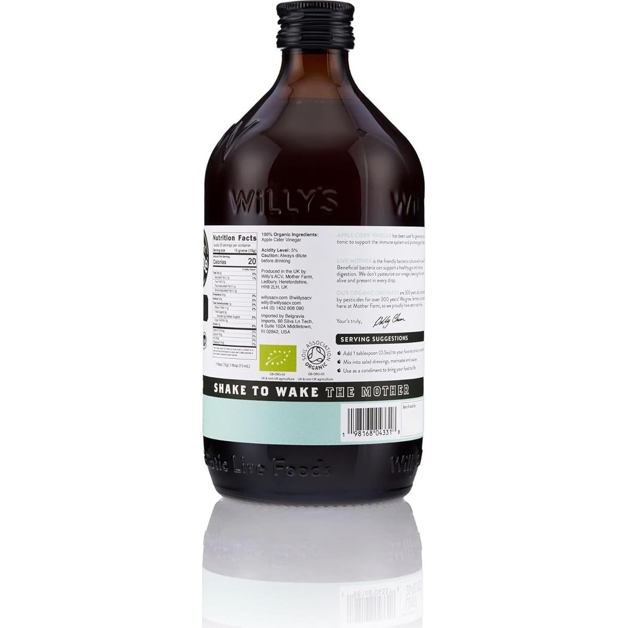 Vinagre de Sidra de Manzana Orgánico Willy 500ml Probioticos