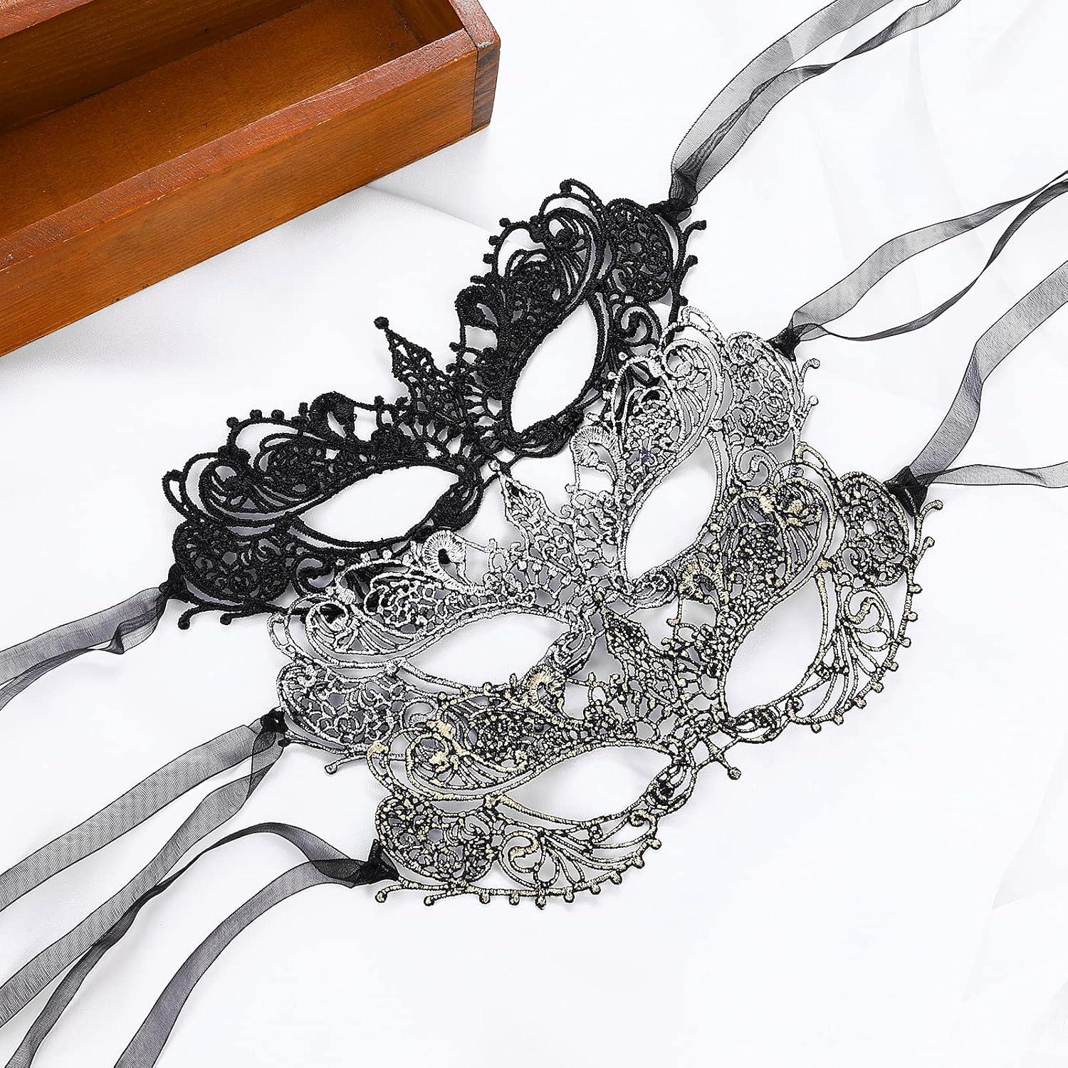 3 Máscaras de Encaje para Adultos WLLHYF - Fiesta y Disfraz