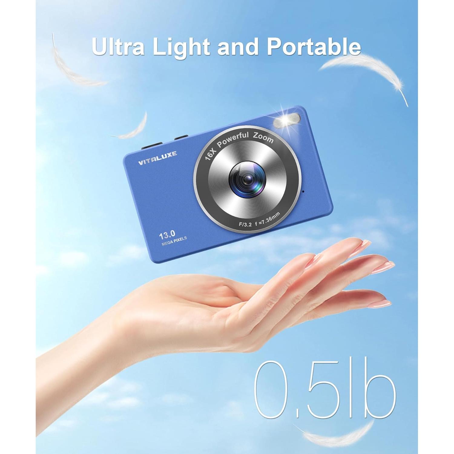 Cámara Digital VITALUXE F1 4K 13MP Zoom 16x para Niños