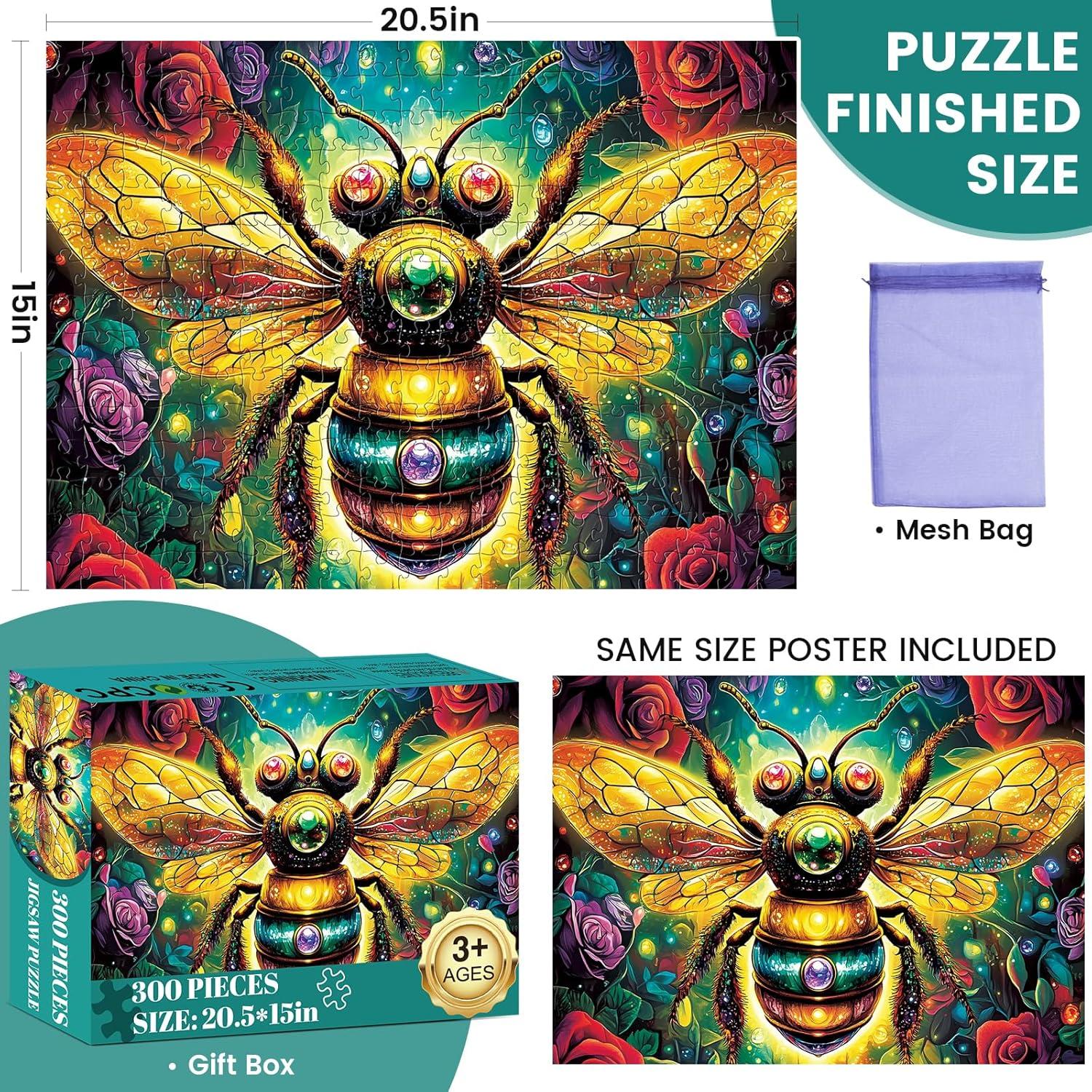 Rompecabezas de 300 Piezas Abeja DAGIRT 52.1x38.1cm Cartón Reciclado