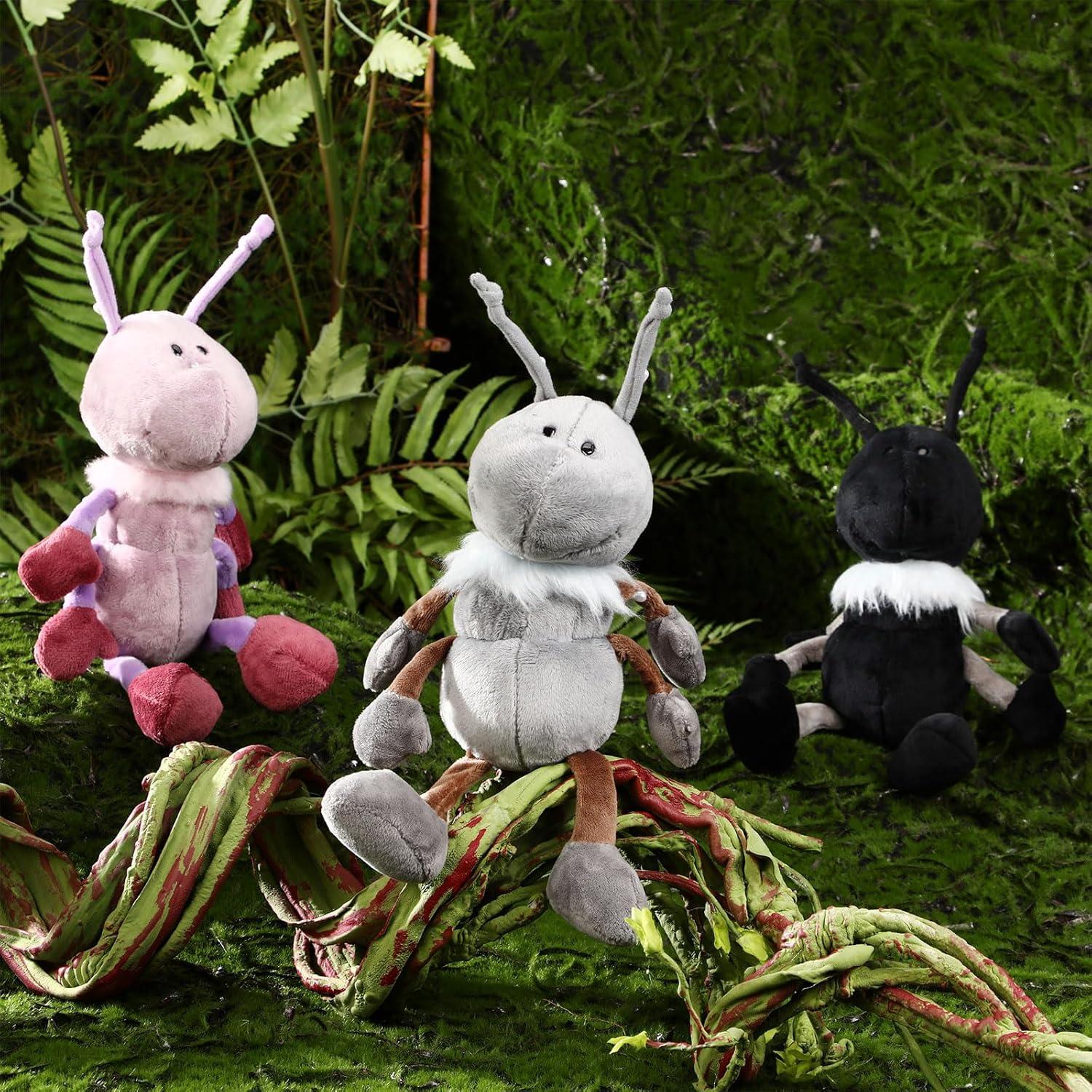 Conjunto de 3 Hormigas de Peluche Shappy Gris 30 cm