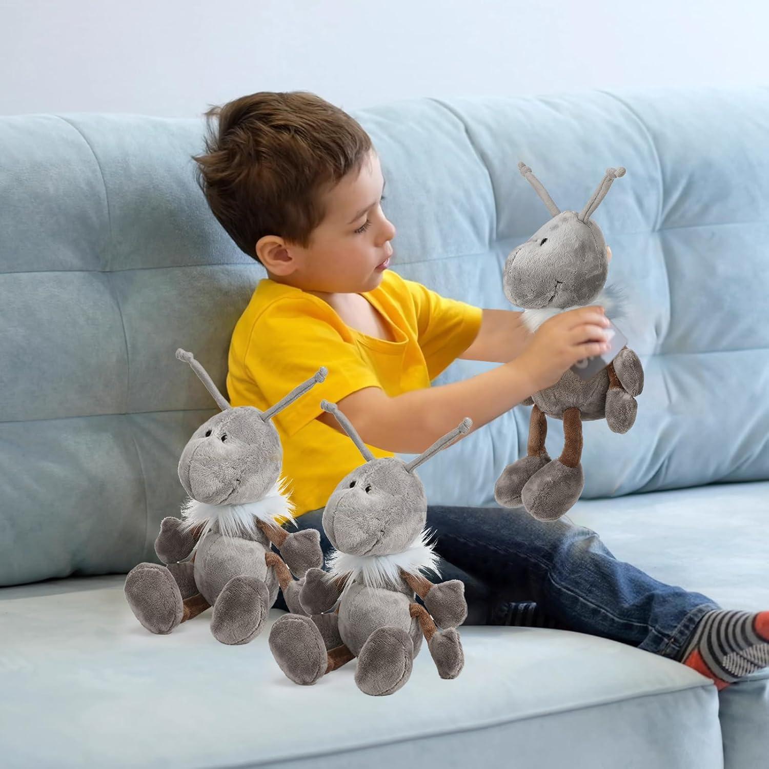 Conjunto de 3 Hormigas de Peluche Shappy Gris 30 cm
